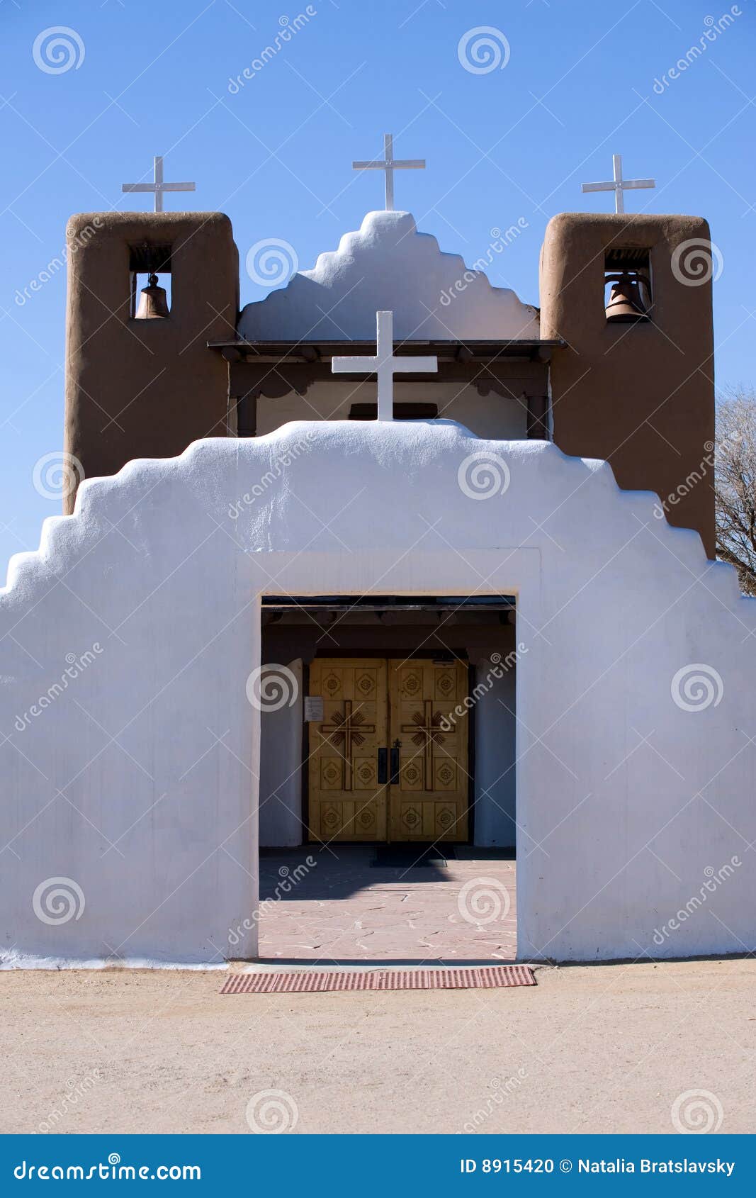 Taos pueblo church stock photo. Image of blue, landmark 8915420