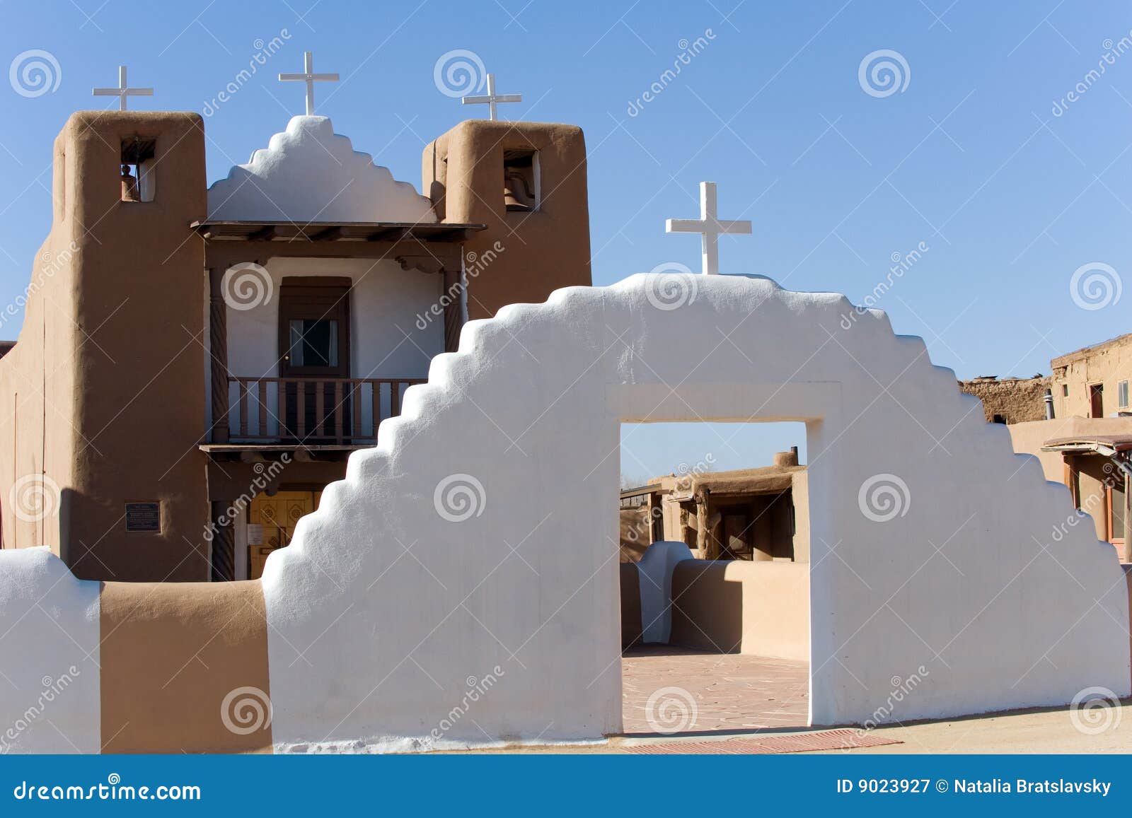 Taos pueblo church stock image. Image of american, attraction 9023927