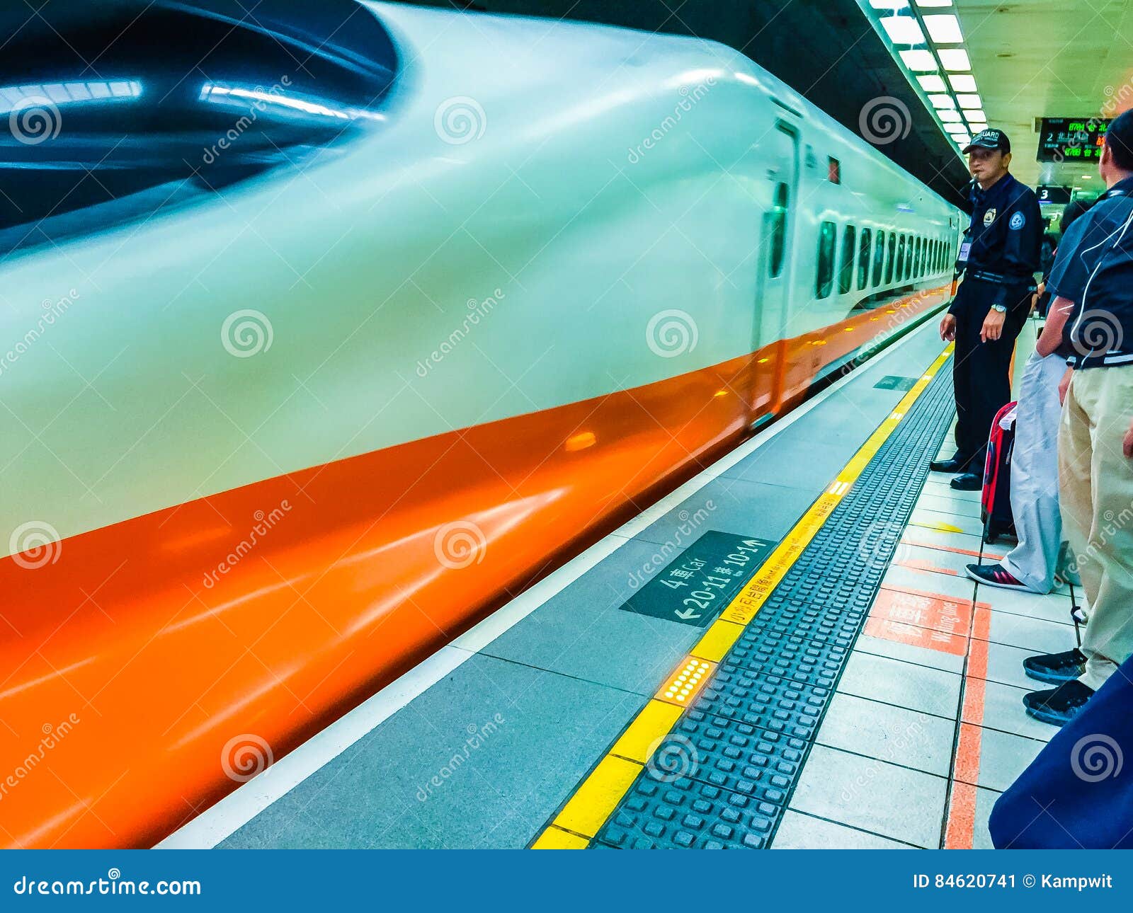 taoyuan, taiwan - november 20, 2015: view at the platform of taiwan high speed rail (hsr) taoyuan station. the high speed railway