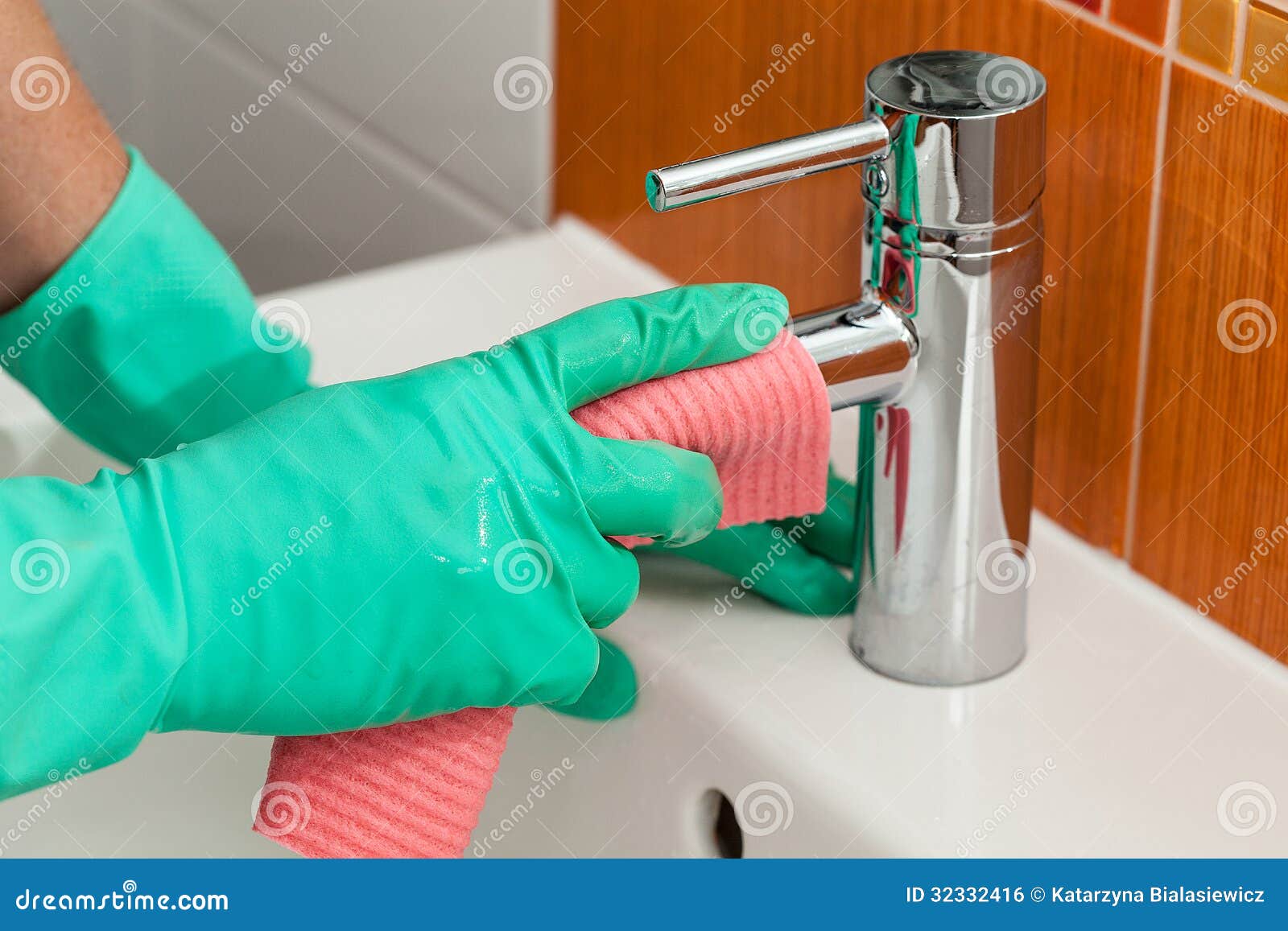 Tap cleaning stock photo. Image of chores, arms, bathroom 32332416