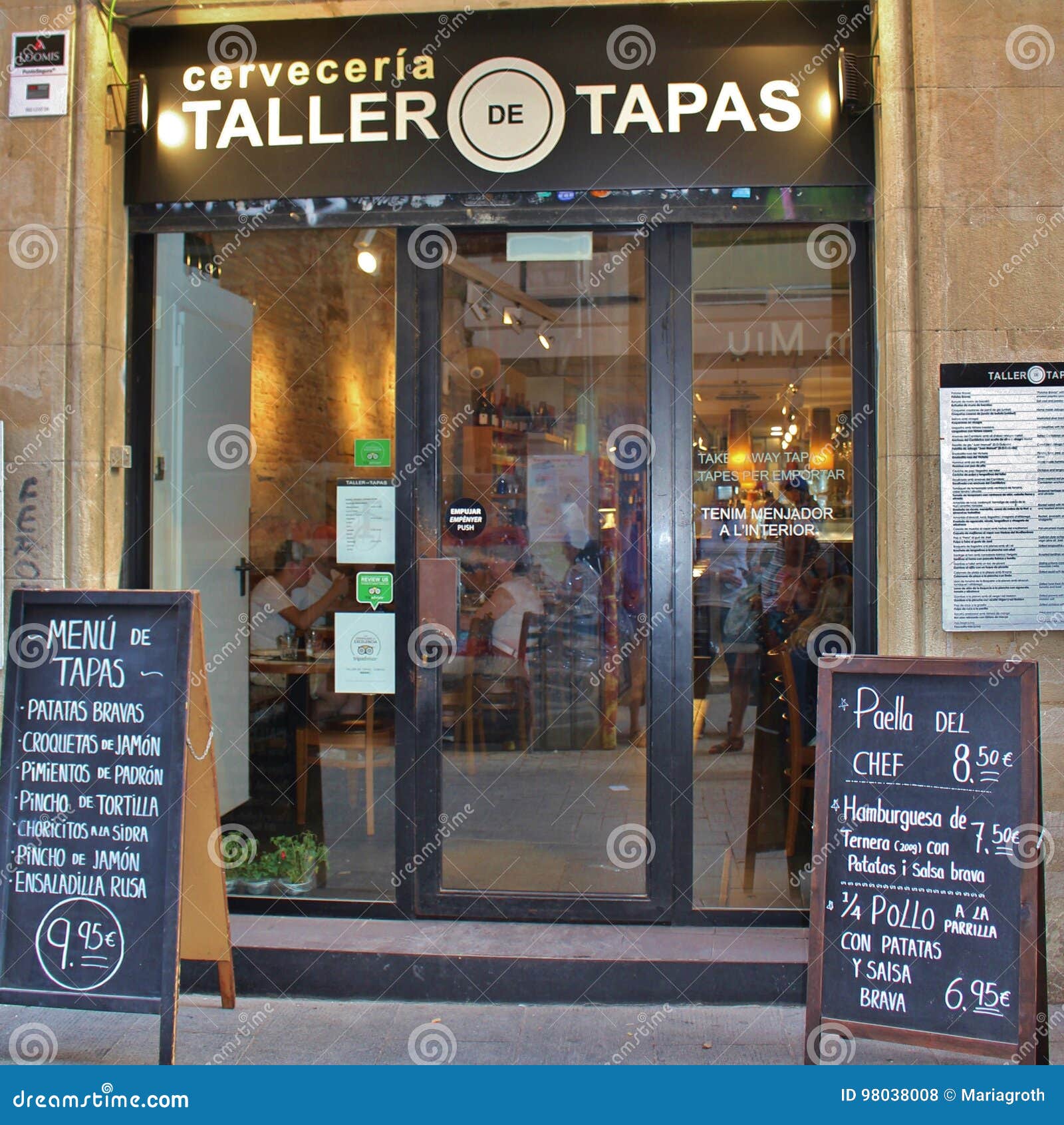 Tapas Restaurant in Barcelona Editorial Stock Photo Image of coleslaw