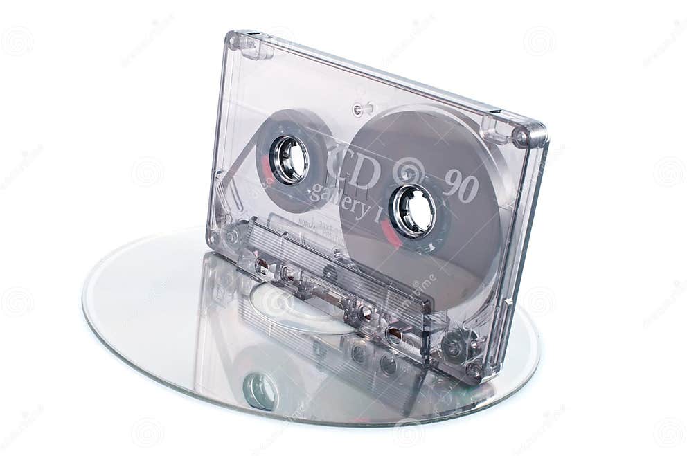 Tape Cassette and Digital Compact Disc Stock Photo Image of obsolete