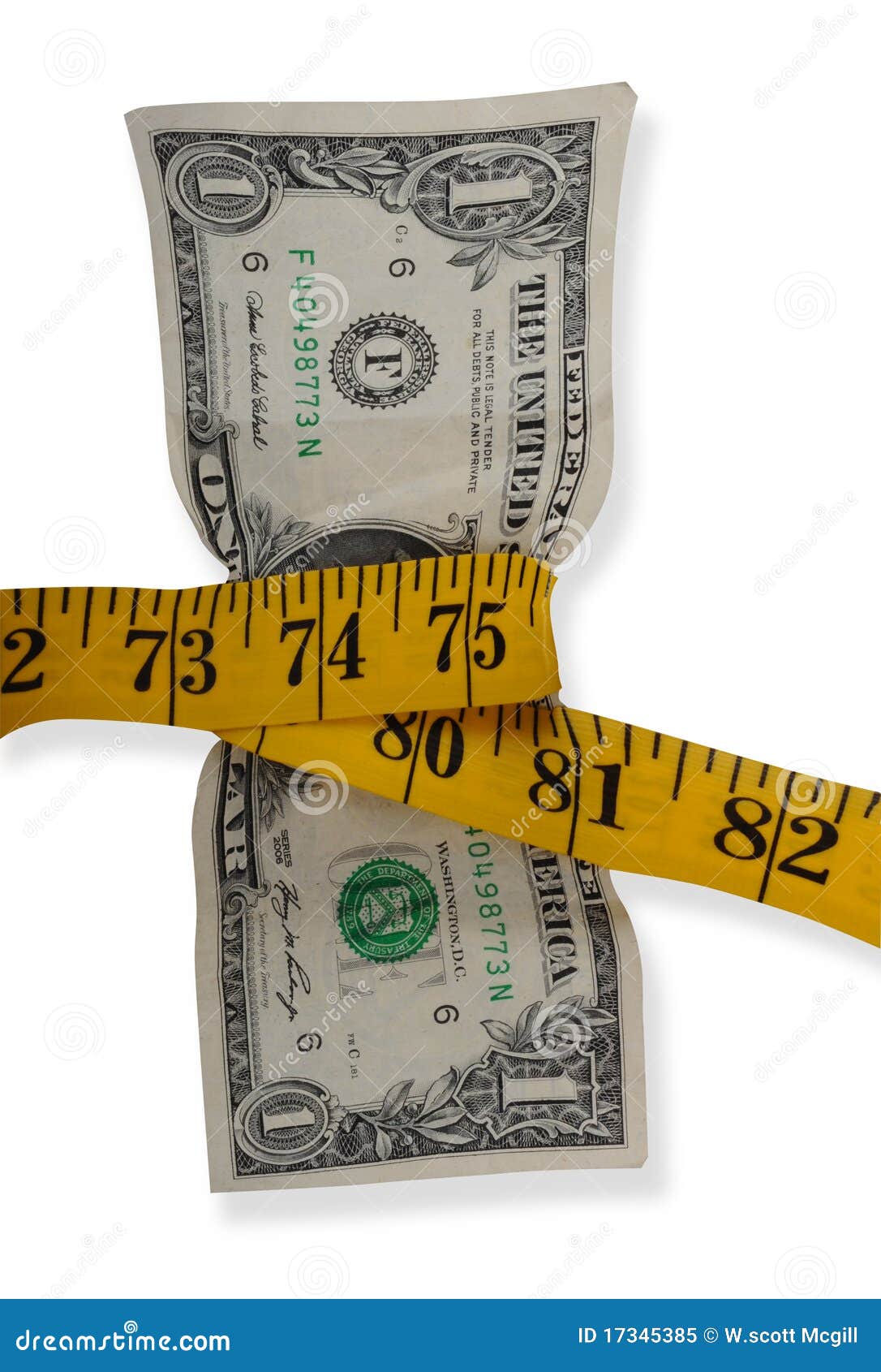 Tape measure around dollar stock image. Image of tape 17345385