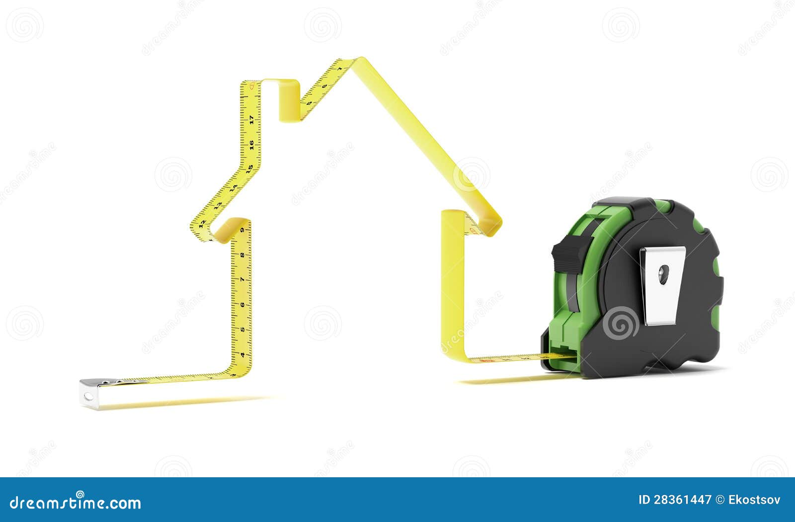 Tape Measure in the Shape of a House Stock Illustration Illustration