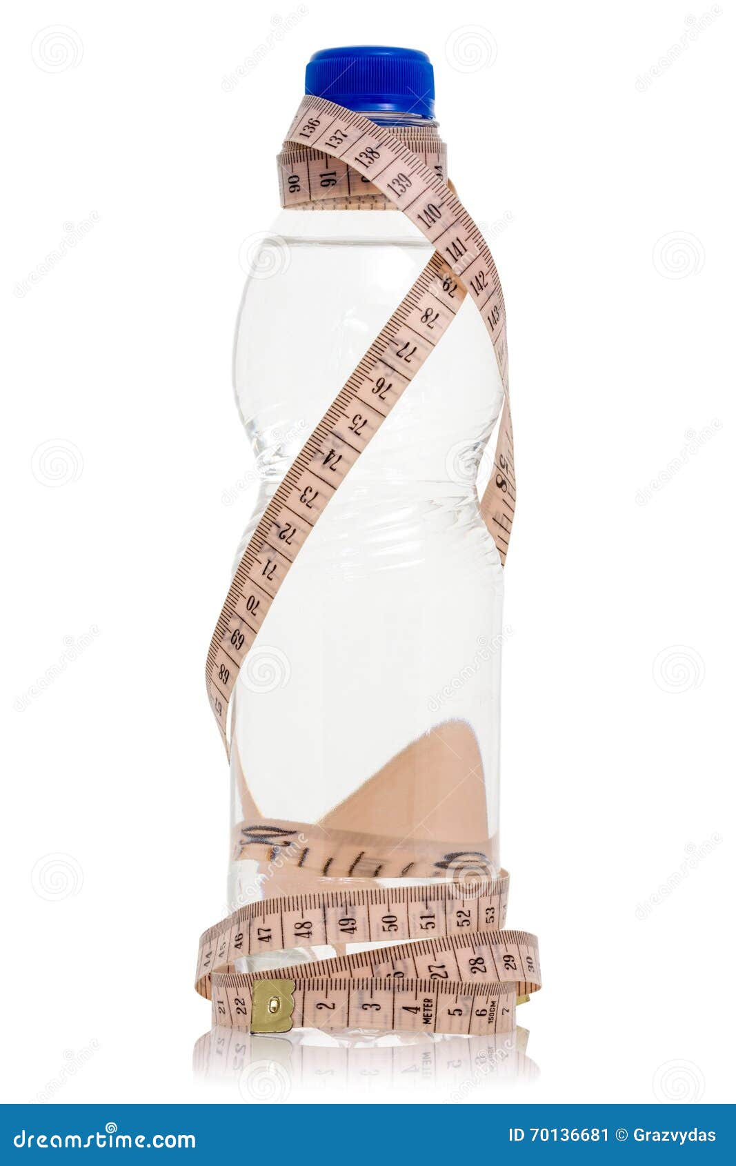 Tape Measure and a Water Bottle Stock Image Image of drink, liquid