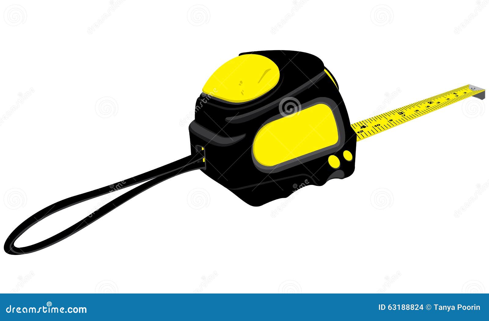 Tape Measure on White Background. Stock Vector Illustration of