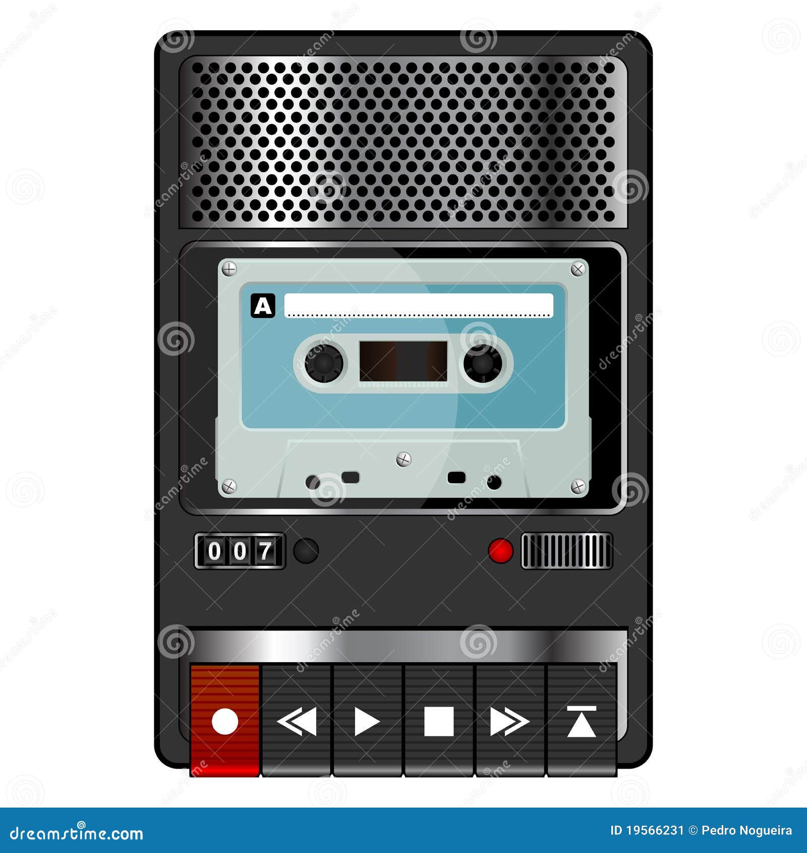 Tape Recorder Cartoon Vector 19566231