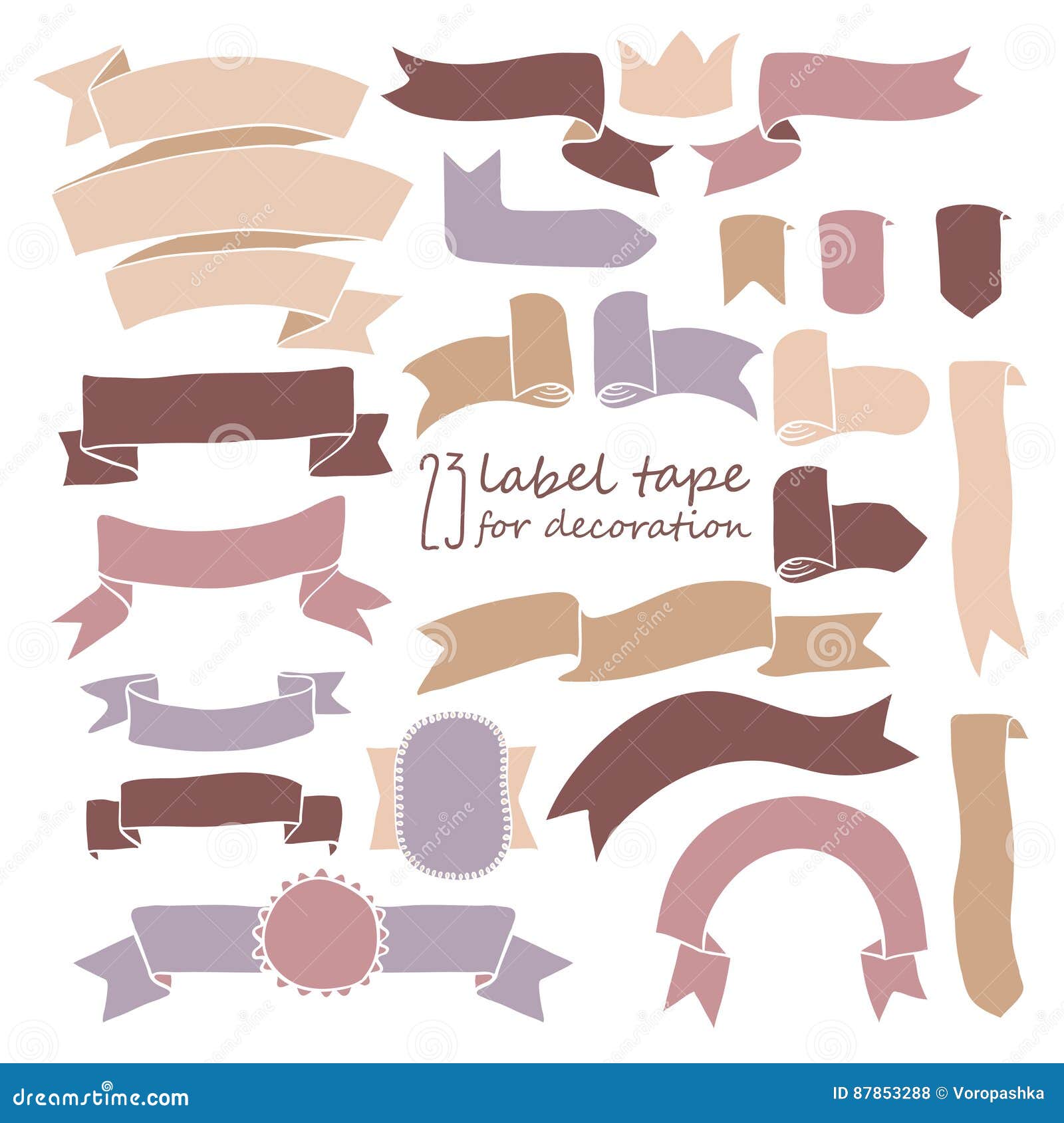 Tape set of labels stock vector. Illustration of design 87853288