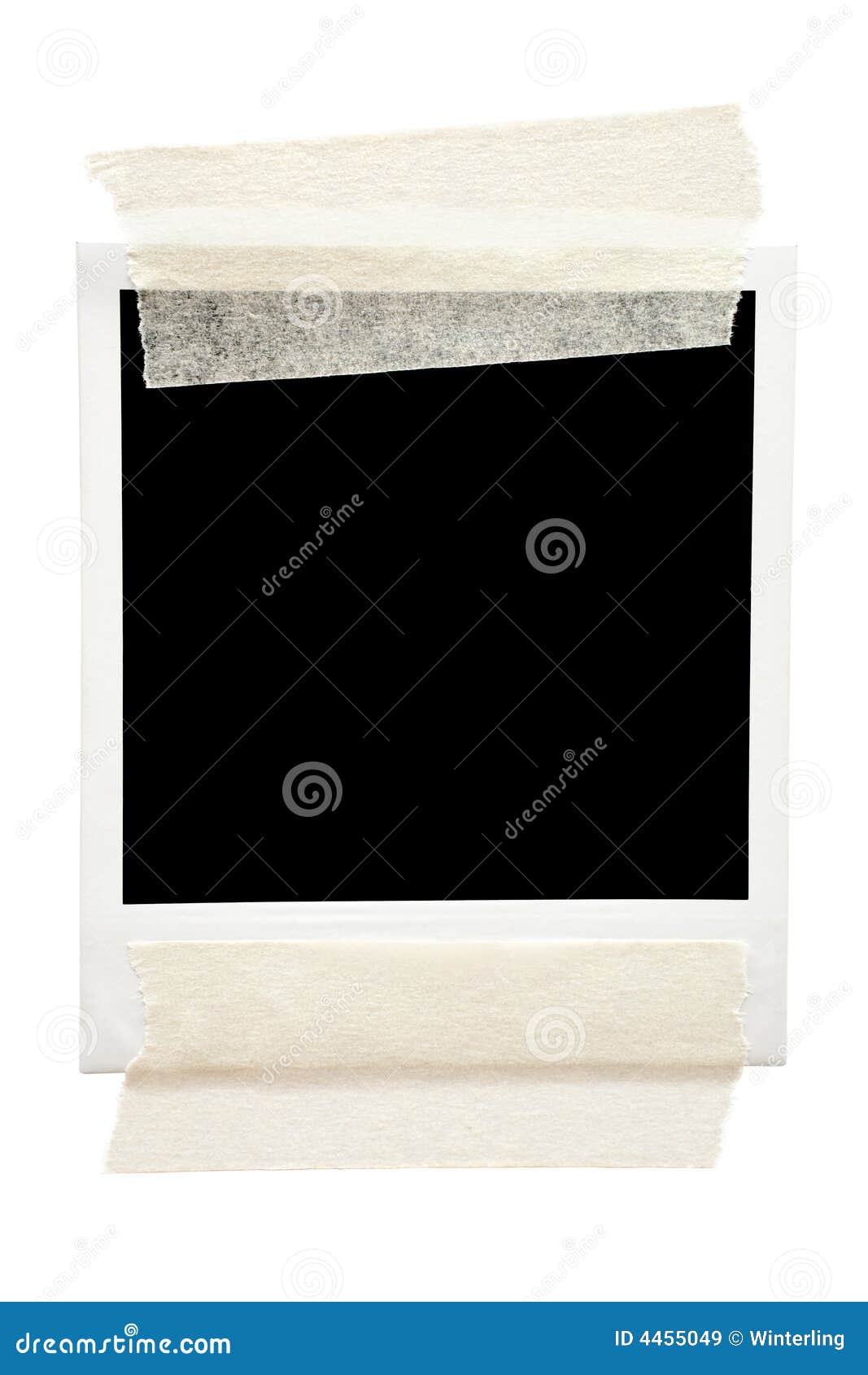 taped blank picture frame