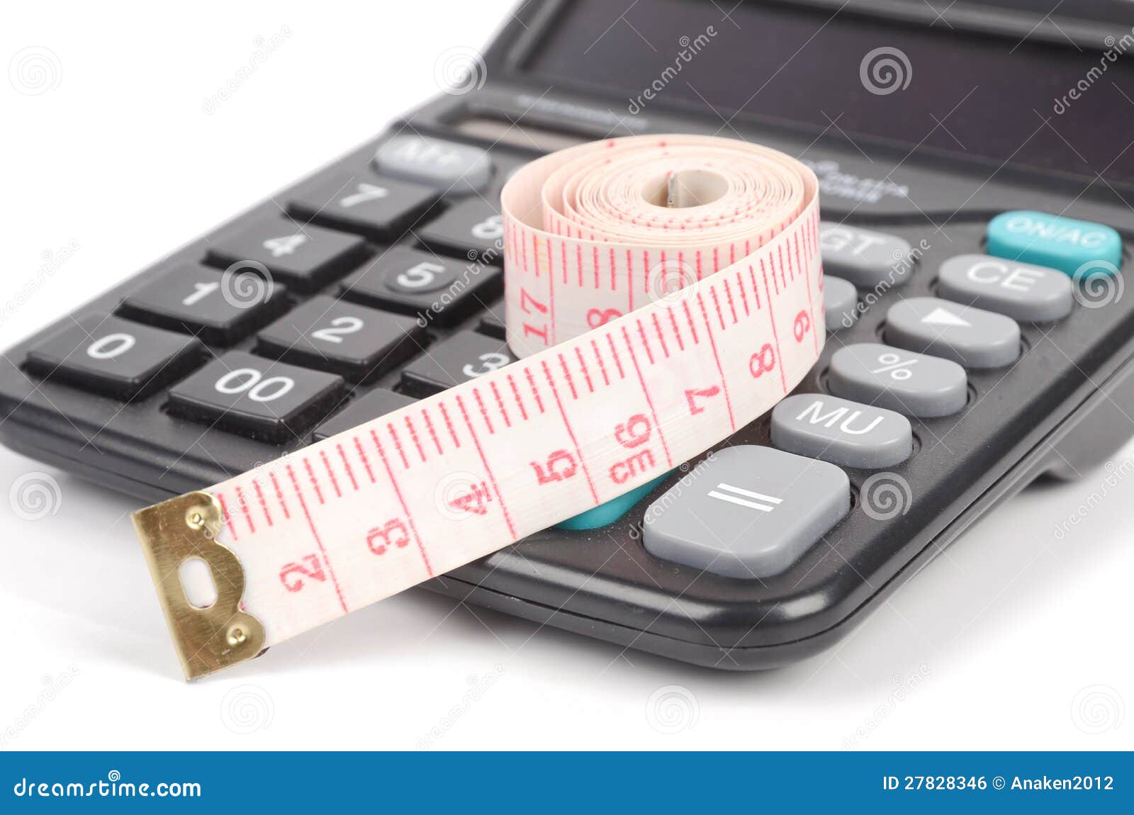 Tapeline and calculator stock photo. Image of reel, craft 27828346