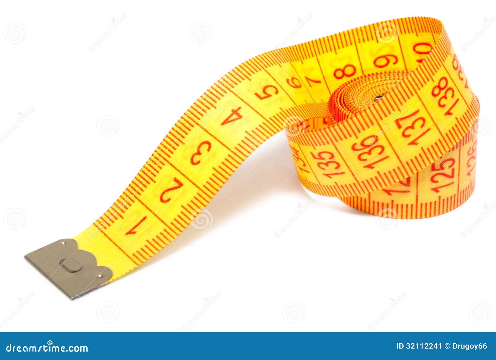Yellow Tape Measure And A Water Bottle Stock Photo - Download
