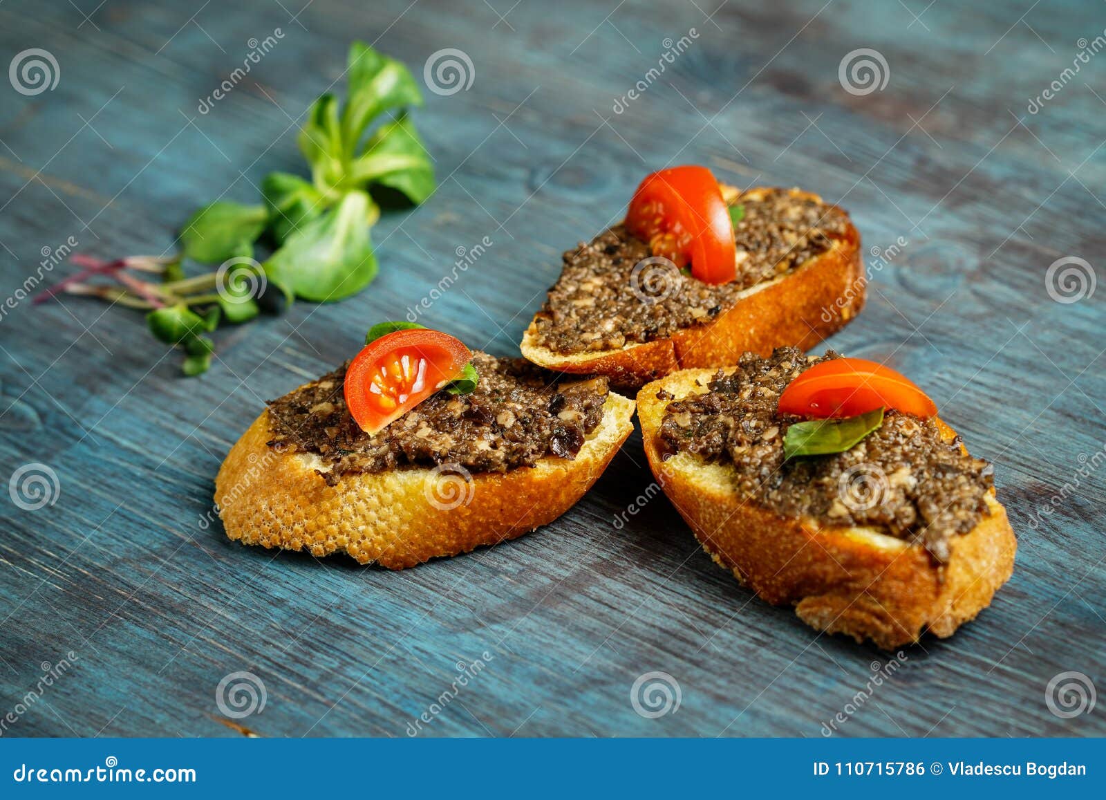 Tapenade on bread stock photo. Image of tapenada, olive 110715786