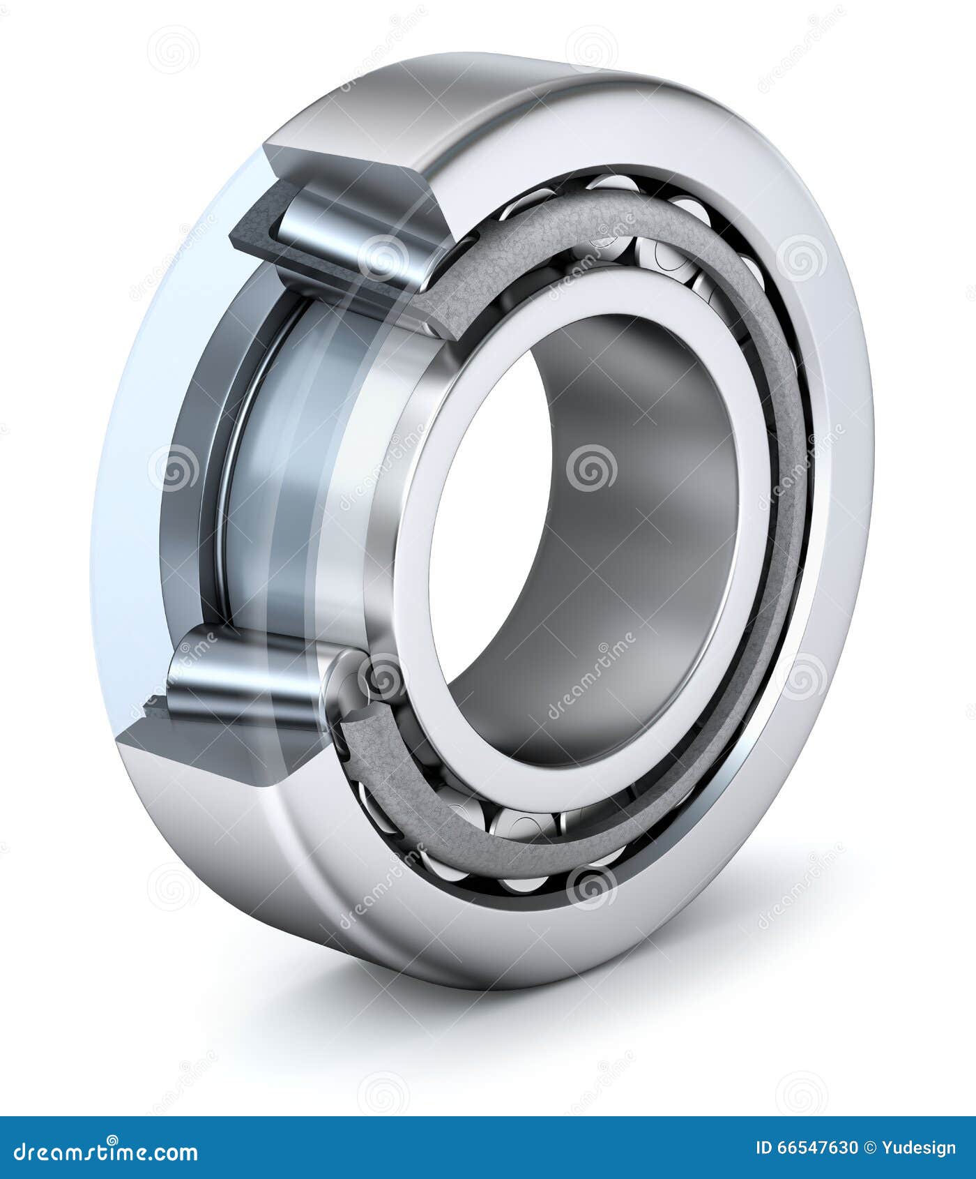 Tapered Roller Bearing with Section Stock Illustration Illustration