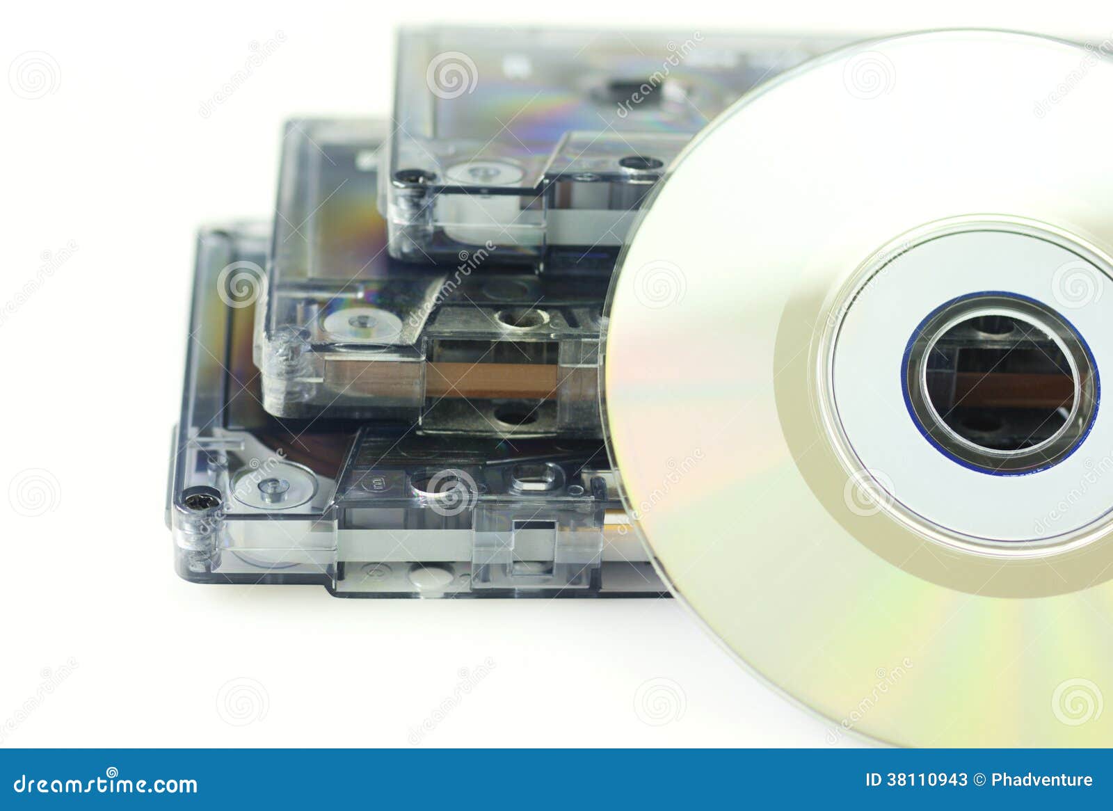 Tapes and CD isolated stock image. Image of 38110943