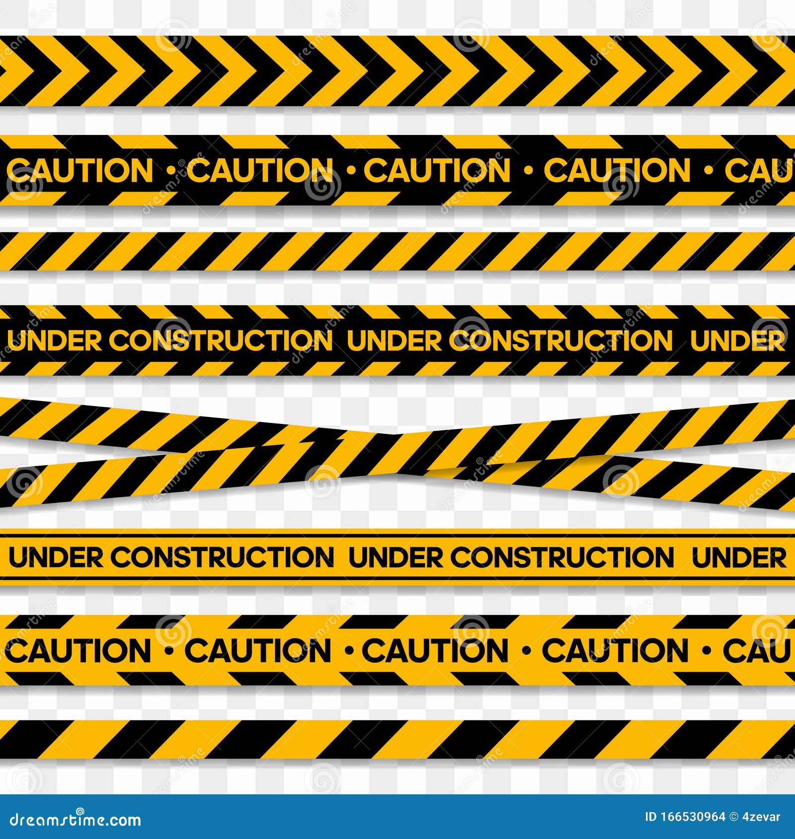 Tapes for Restriction and Dangerous Zones. Vector Illustration Stock