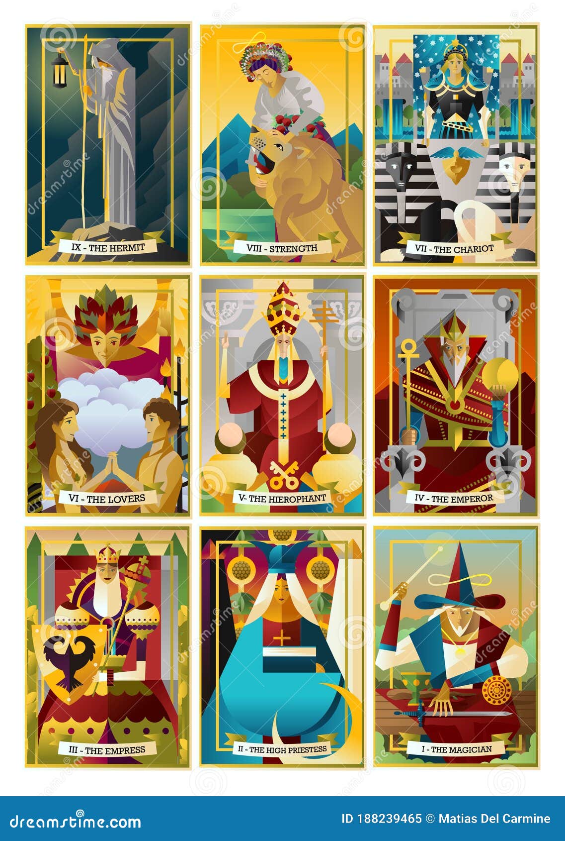 tarot major arcana nine cards