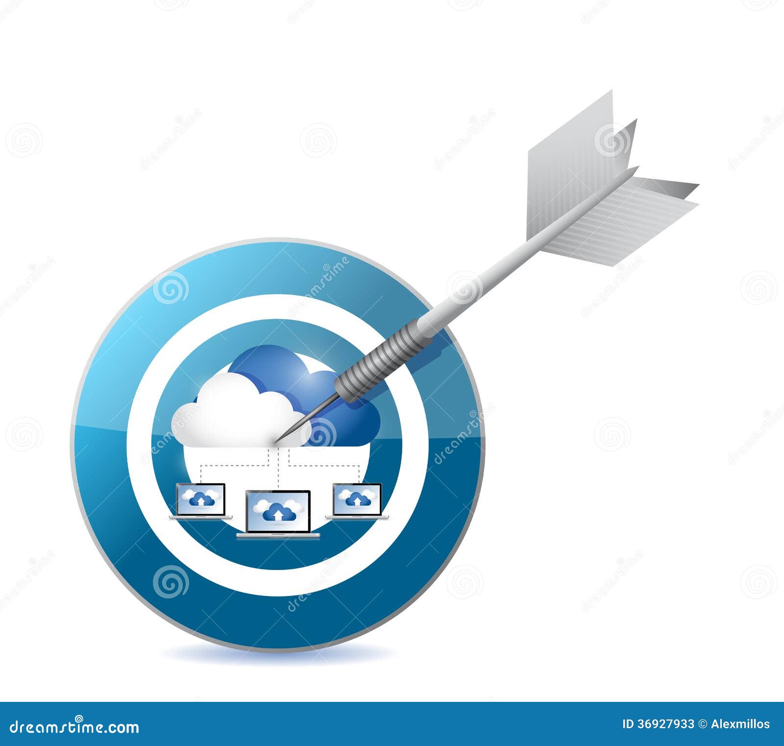 Target Cloud Computing Concept Illustration Design Stock Illustration