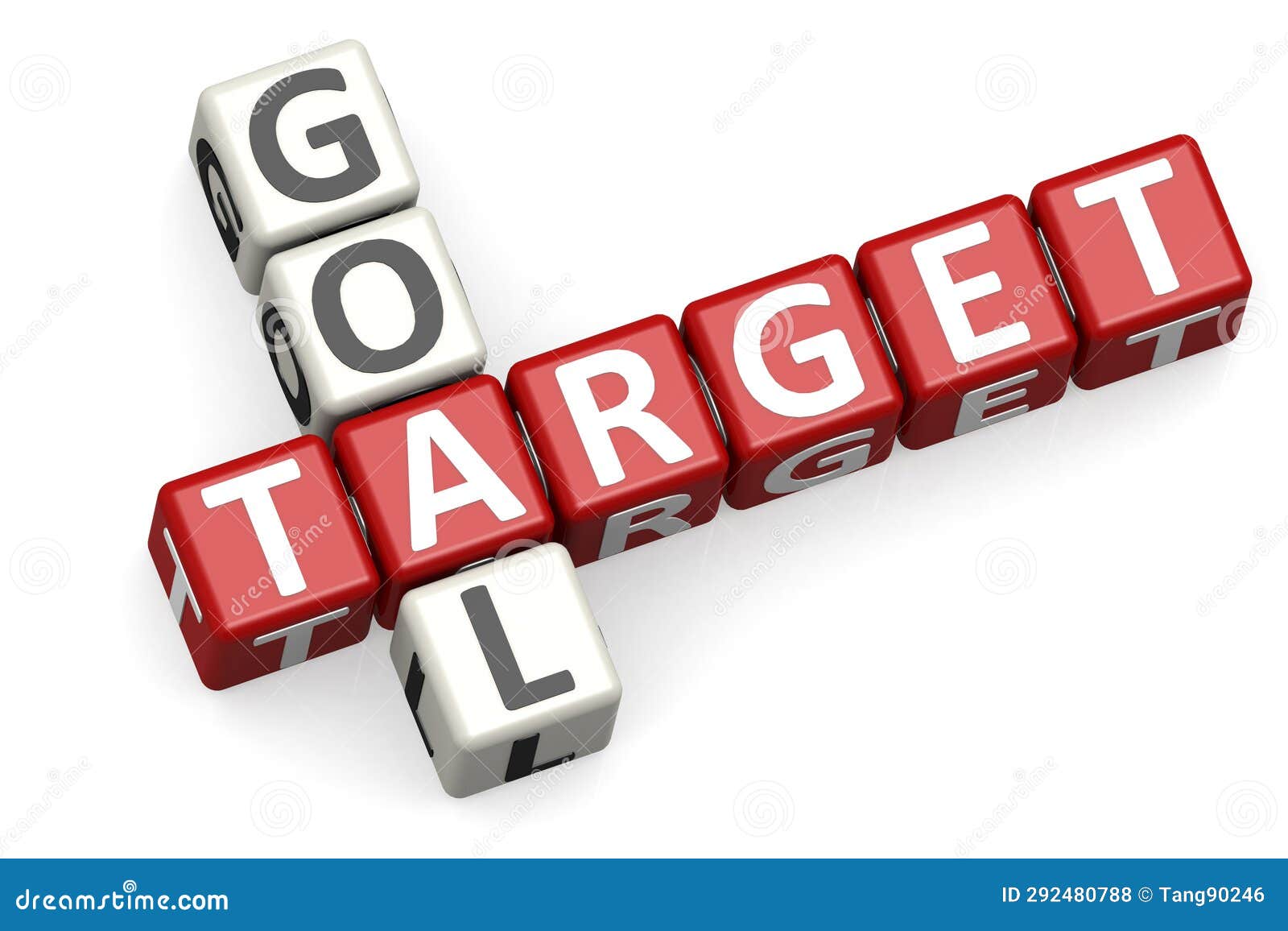 Target Goal Word on Red and White Crossword Stock Illustration