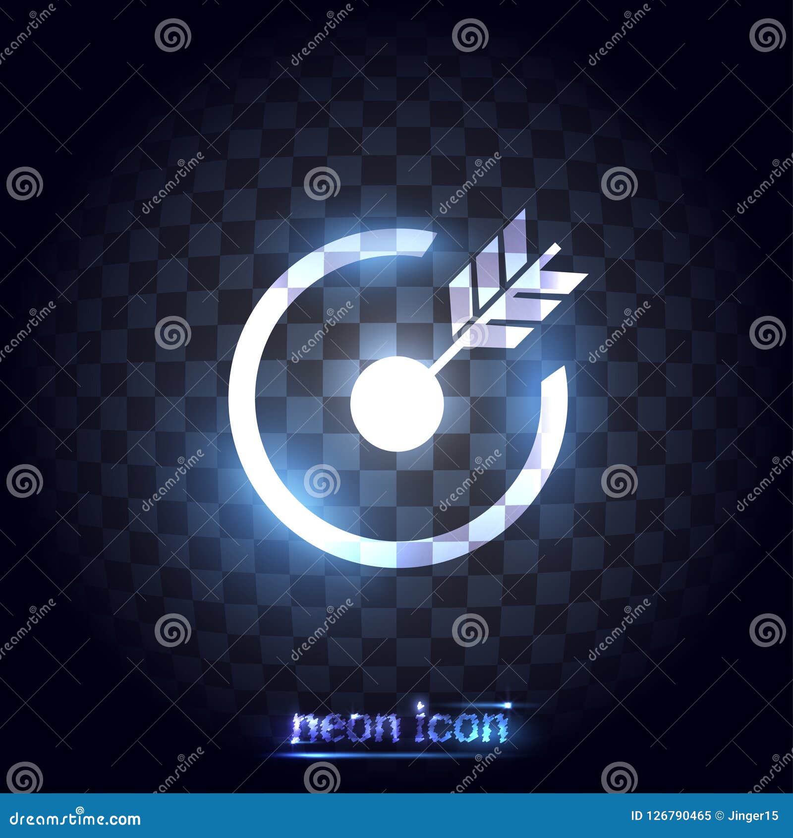 Target icon. neon series stock vector. Illustration of light 126790465
