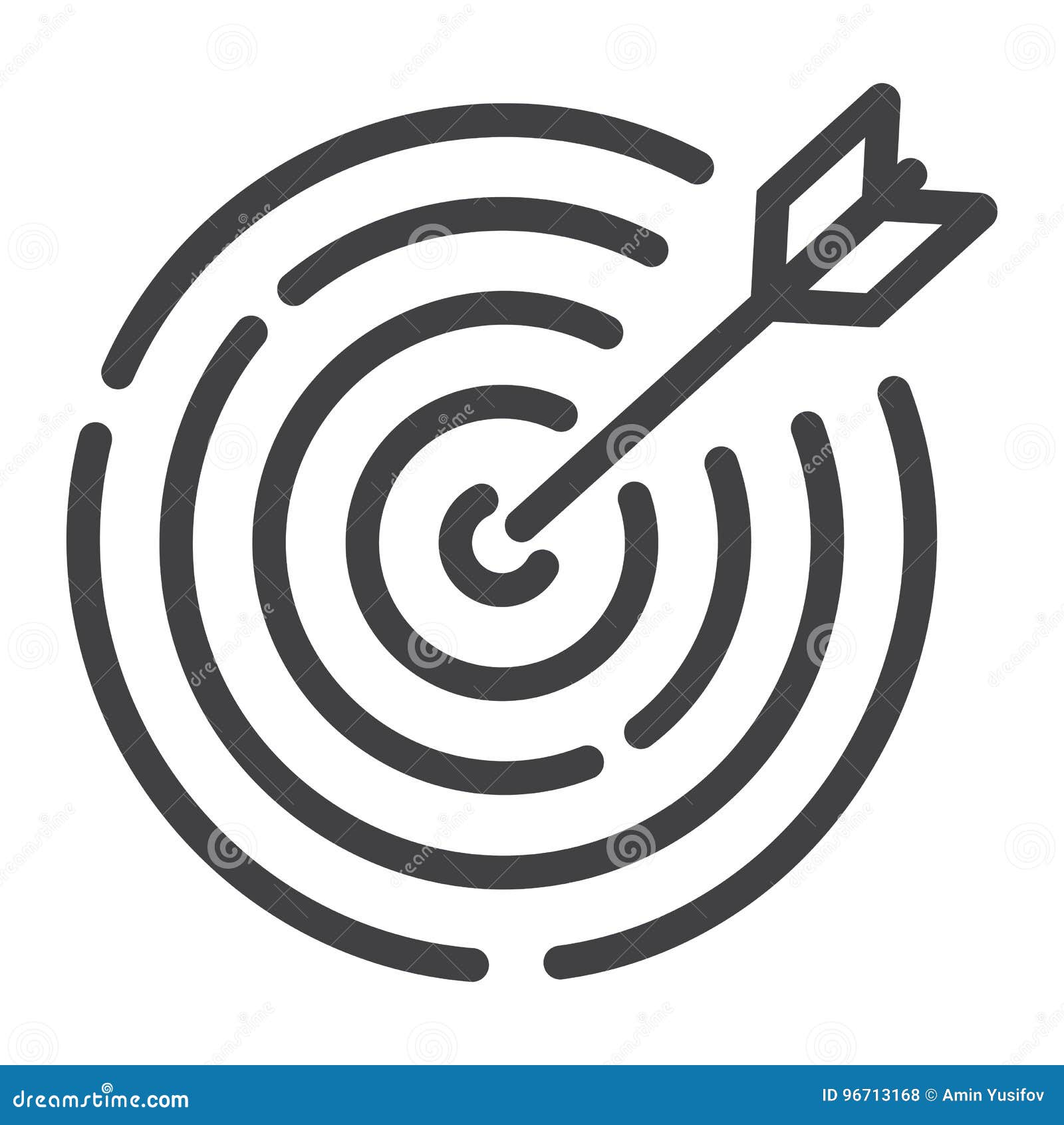 target line icon, business and dartboard