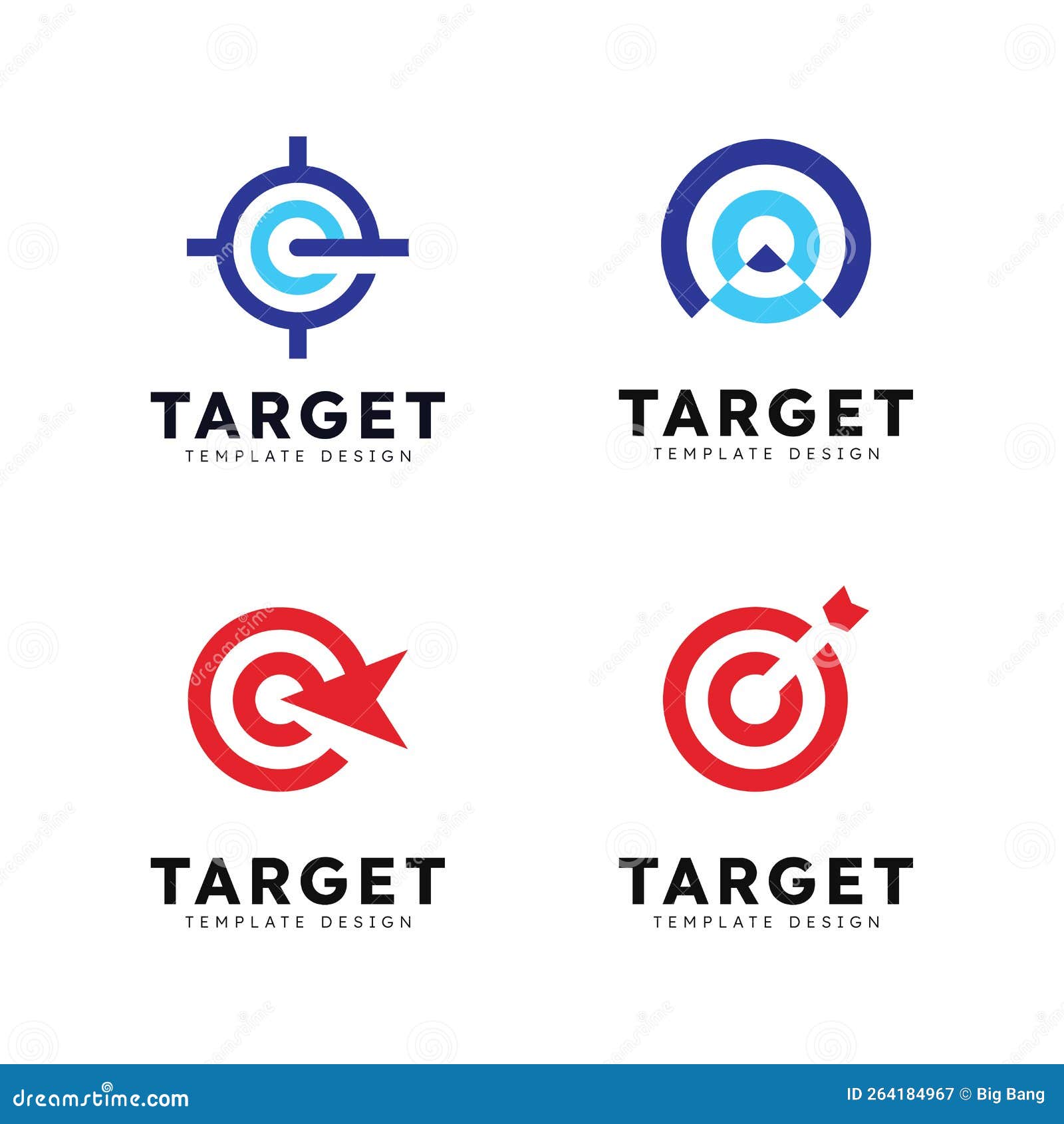 Target Logo Arrow Direction, Circle Target Vector Illustration Stock