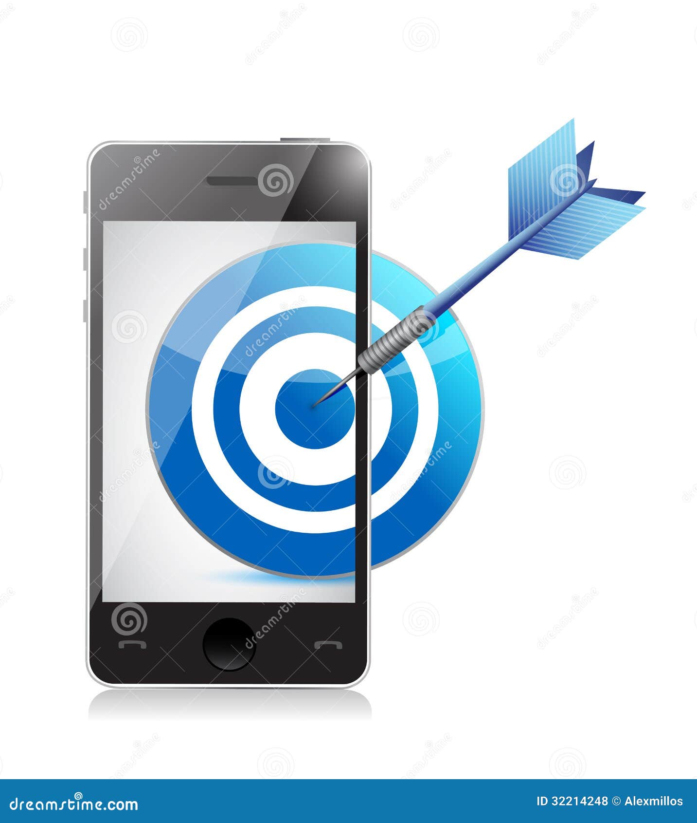 Target on Mobile Phone Illustration Design Stock Illustration