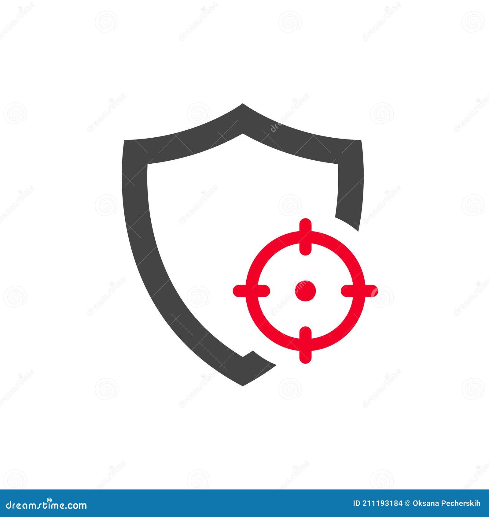 Target Protection Vector Icon on White Isolated Background Stock Vector