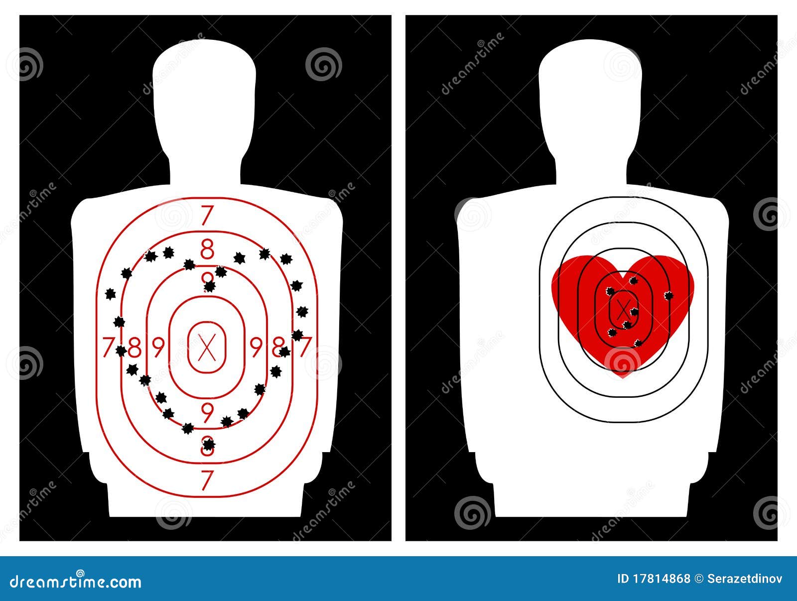 Targetshooting with a Heart Stock Vector Illustration of celebration
