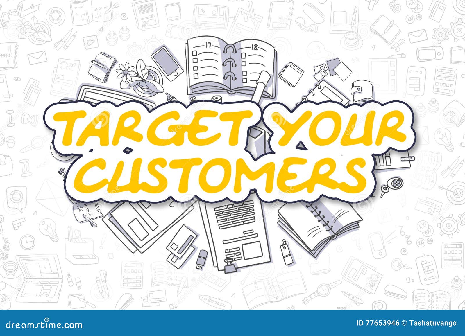 Target Your Customers - Business Concept. Stock Illustration ...