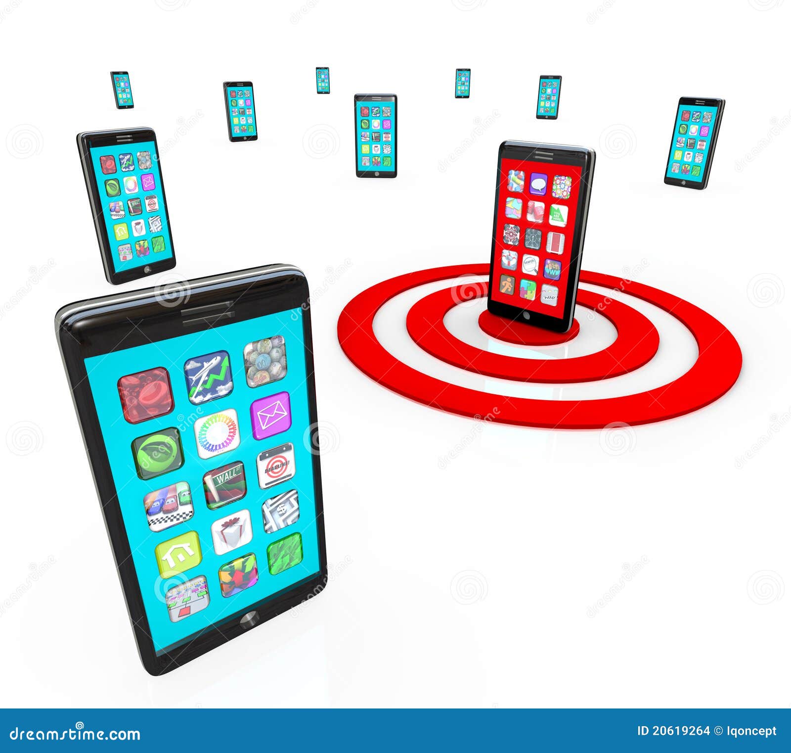 targeted smart phone application icons for apps