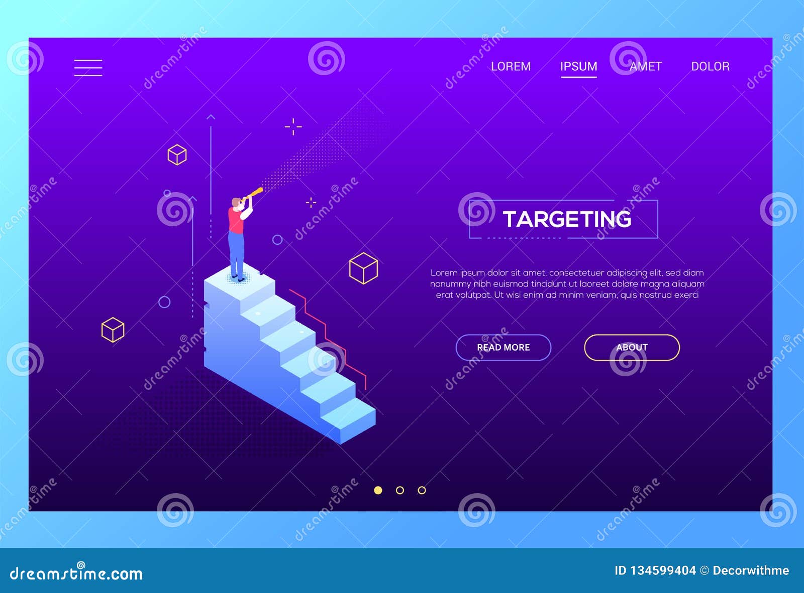 Targeting Concept Modern Isometric Vector  Banner Stock Vector