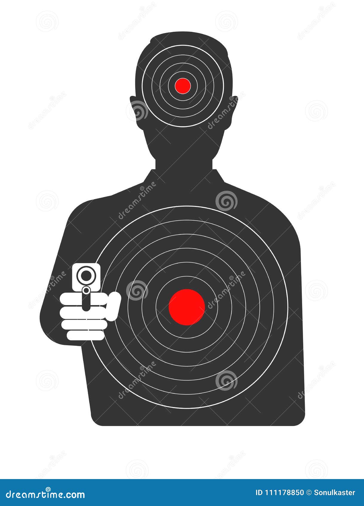 Targets With Black Silhouettes Of Animals On A White Background ...