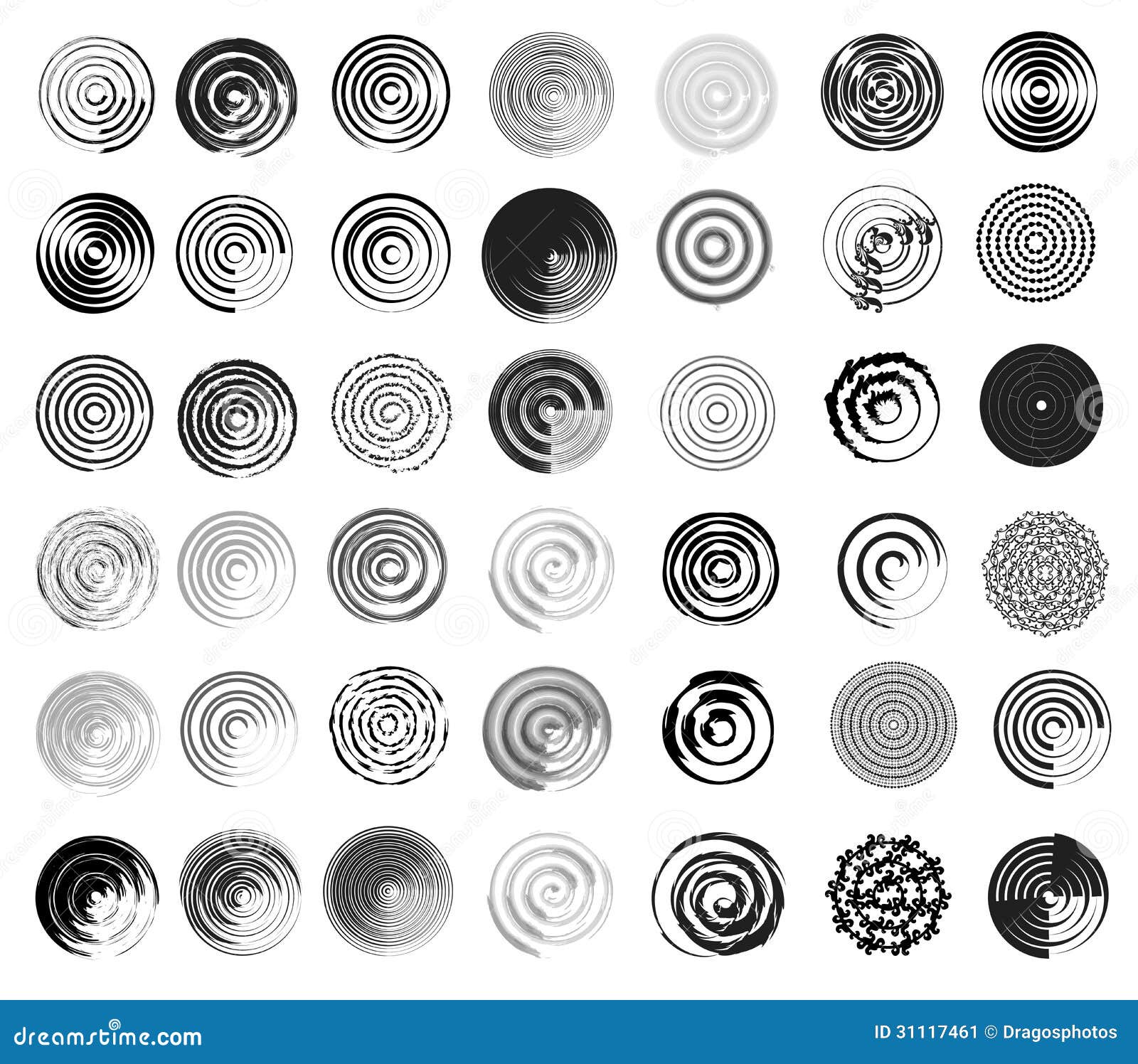 Targets Swirls And Circle Designs Stock Vector Illustration Of Targets Rows