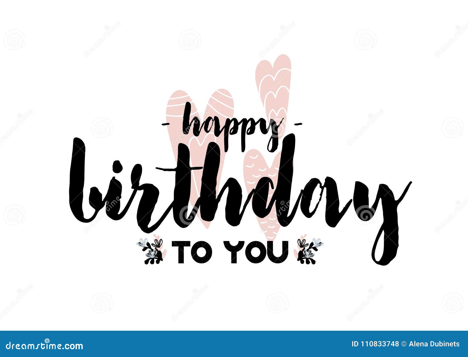 Tarjeta Con La Caligrafía Que Pone Letras A Feliz Cumpleaños Vector El