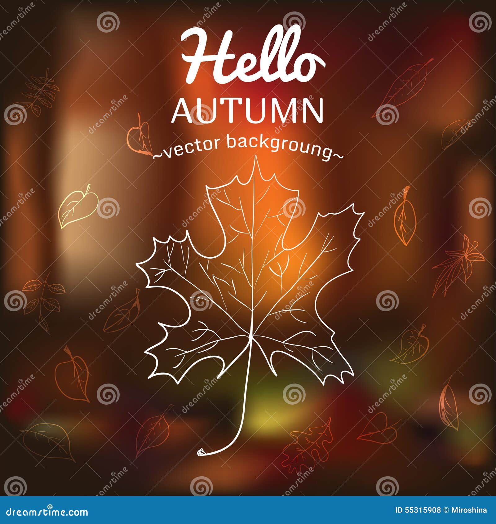 Tarjeta Con Símbolos Del Otoño Stock de ilustración Ilustración de