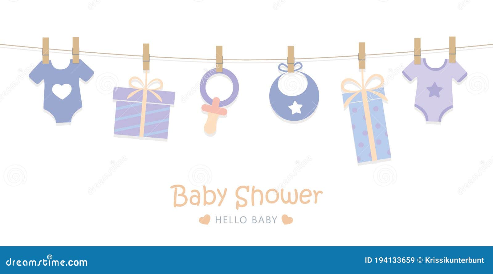 De Bienvenida De Bienvenida Para Bebé Con Utensilios Colgantes del Vector - Ilustración de felicite, saludo: 194133659