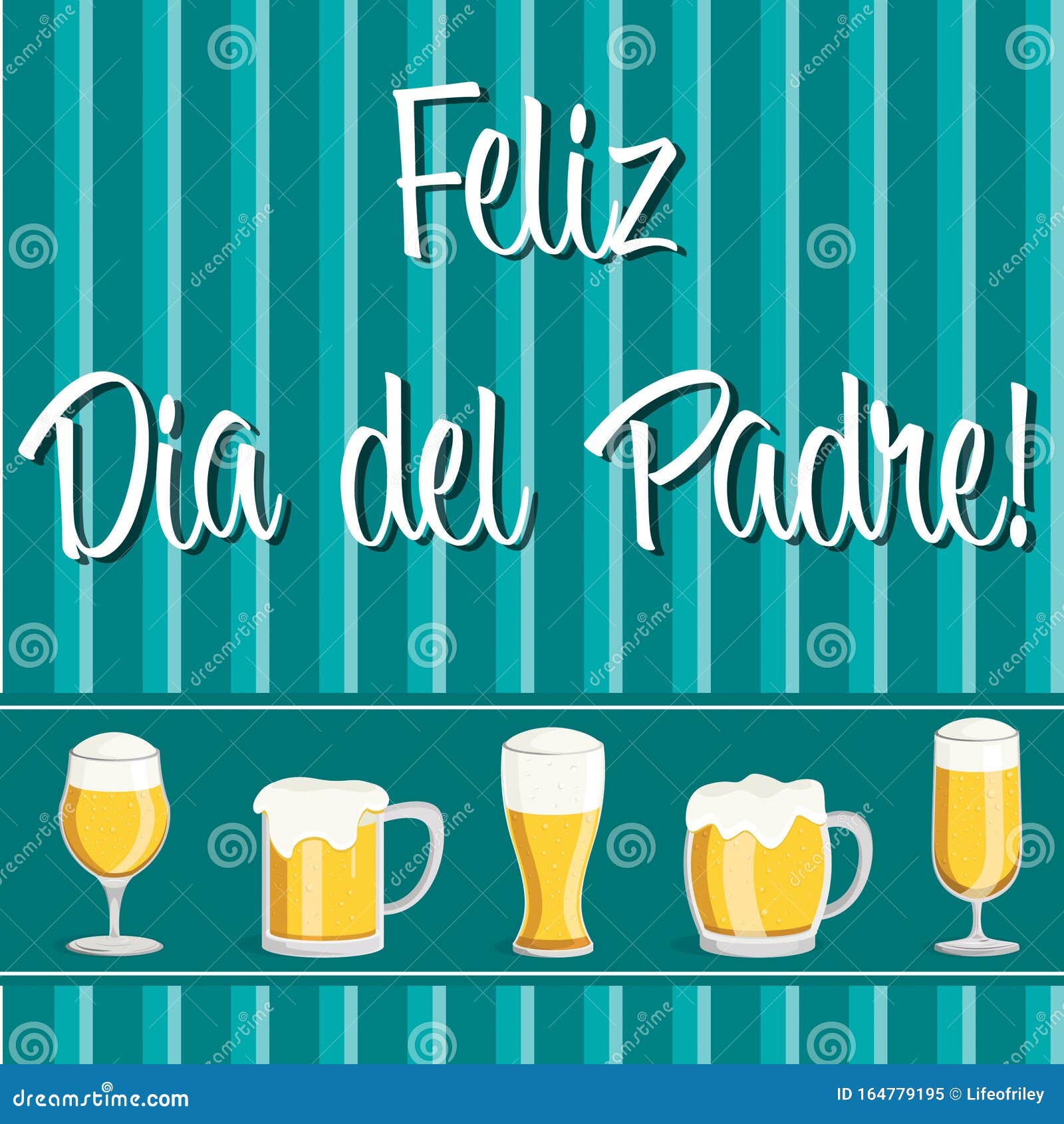 Tarjeta De Cerveza Feliz Día Del Padre Ilustración del Vector - Ilustración  de burbuja, familia: 164779195