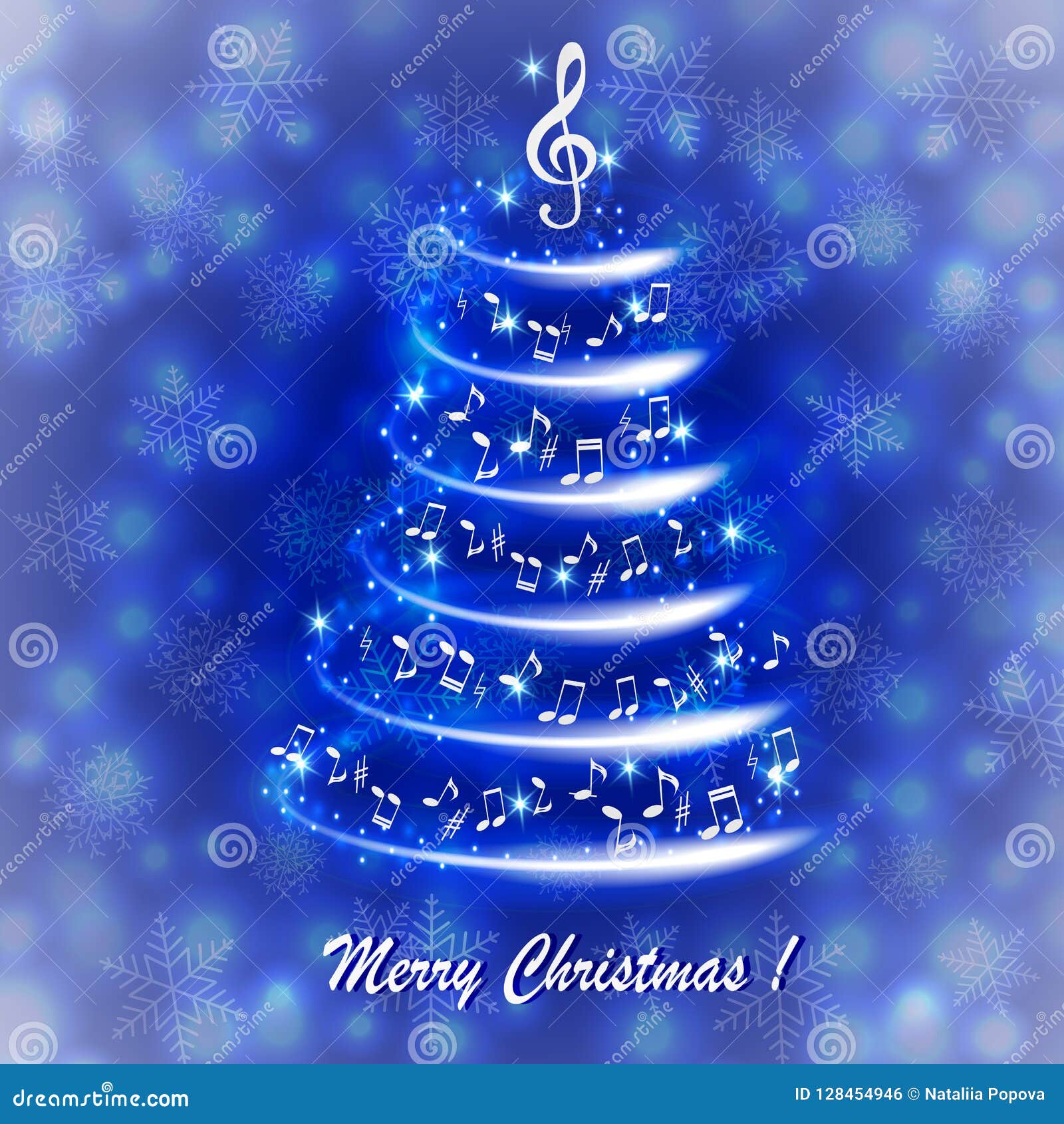 Tarjeta De Felicitación Con Un árbol De Navidad Musical Abstracto, Con Las Notas Y La Clave De Sol Stock de ilustración - Ilustración de abstracto, árbol: 128454946