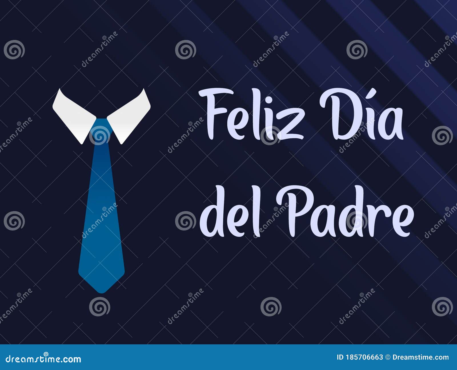 Tarjeta De Felicitación Del Día Del Padre Feliz. Fondo Azul. Español Feliz  Dia Del Padre Stock de ilustración - Ilustración de azul, gente: 185706663