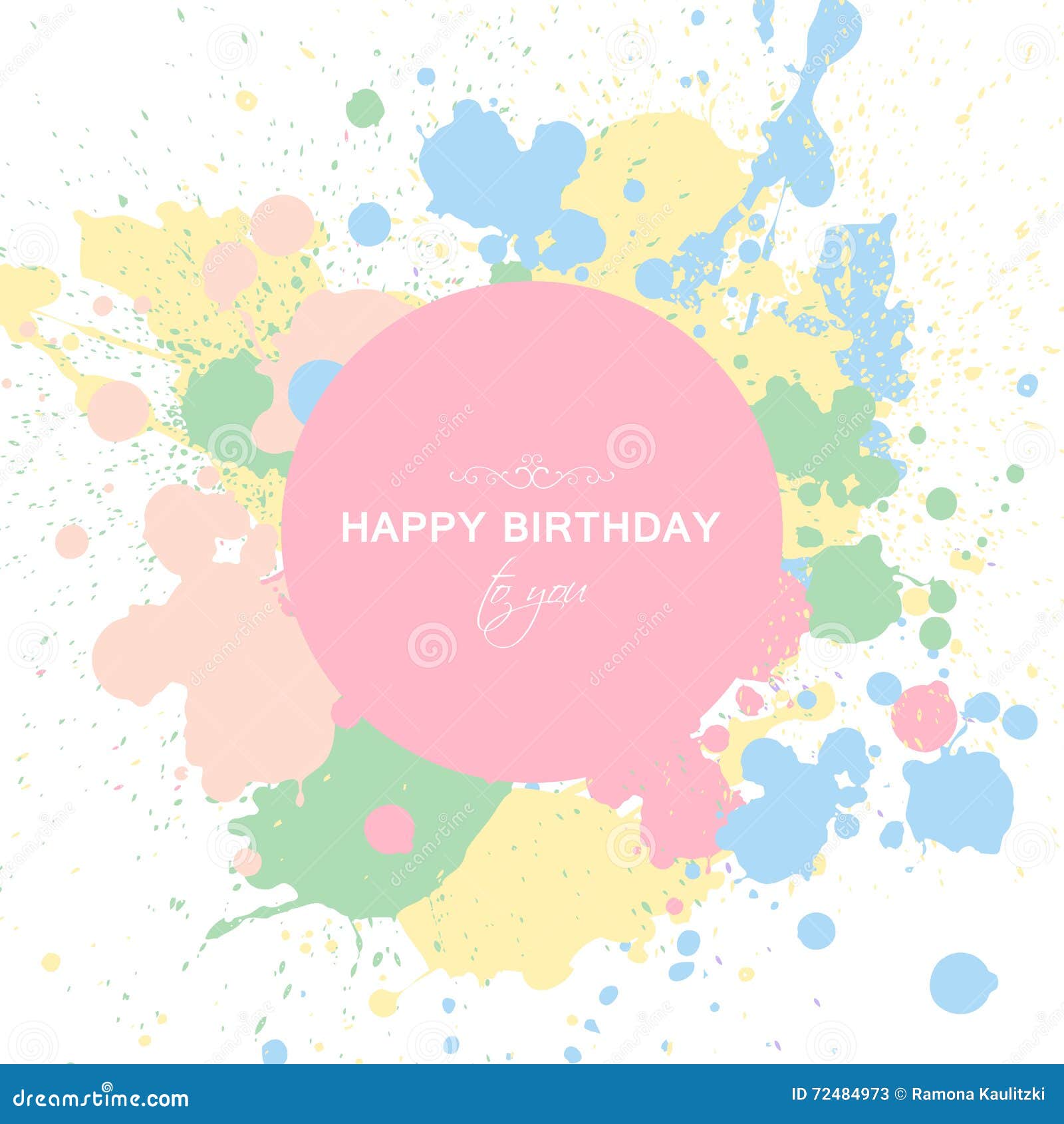 Feliz tarjeta de felicitación de cumpleaños: ilustración de stock