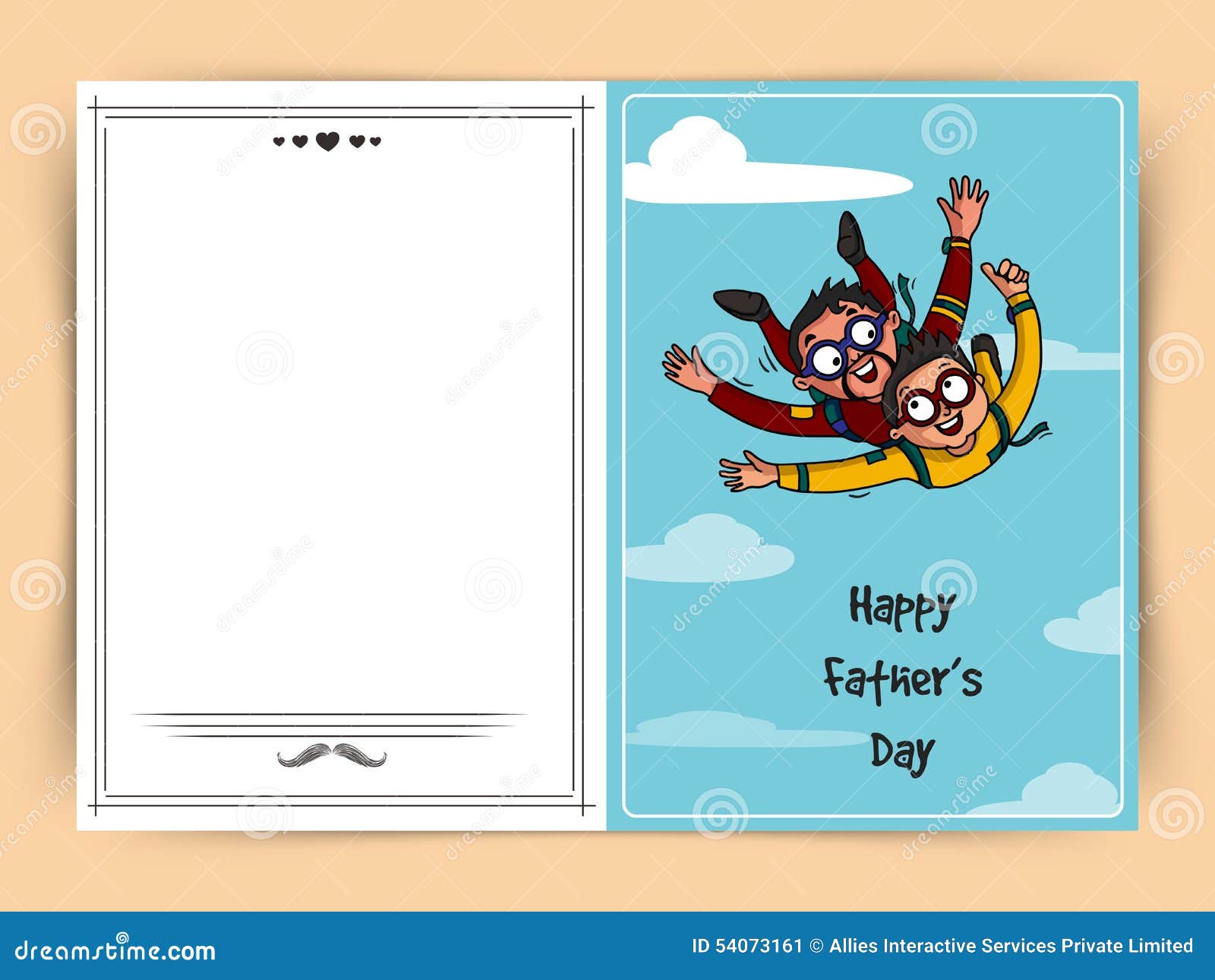 Tarjeta De Felicitación Para La Celebración Feliz Del Día De Padre Stock de  ilustración - Ilustración de mosca, fondo: 54073161