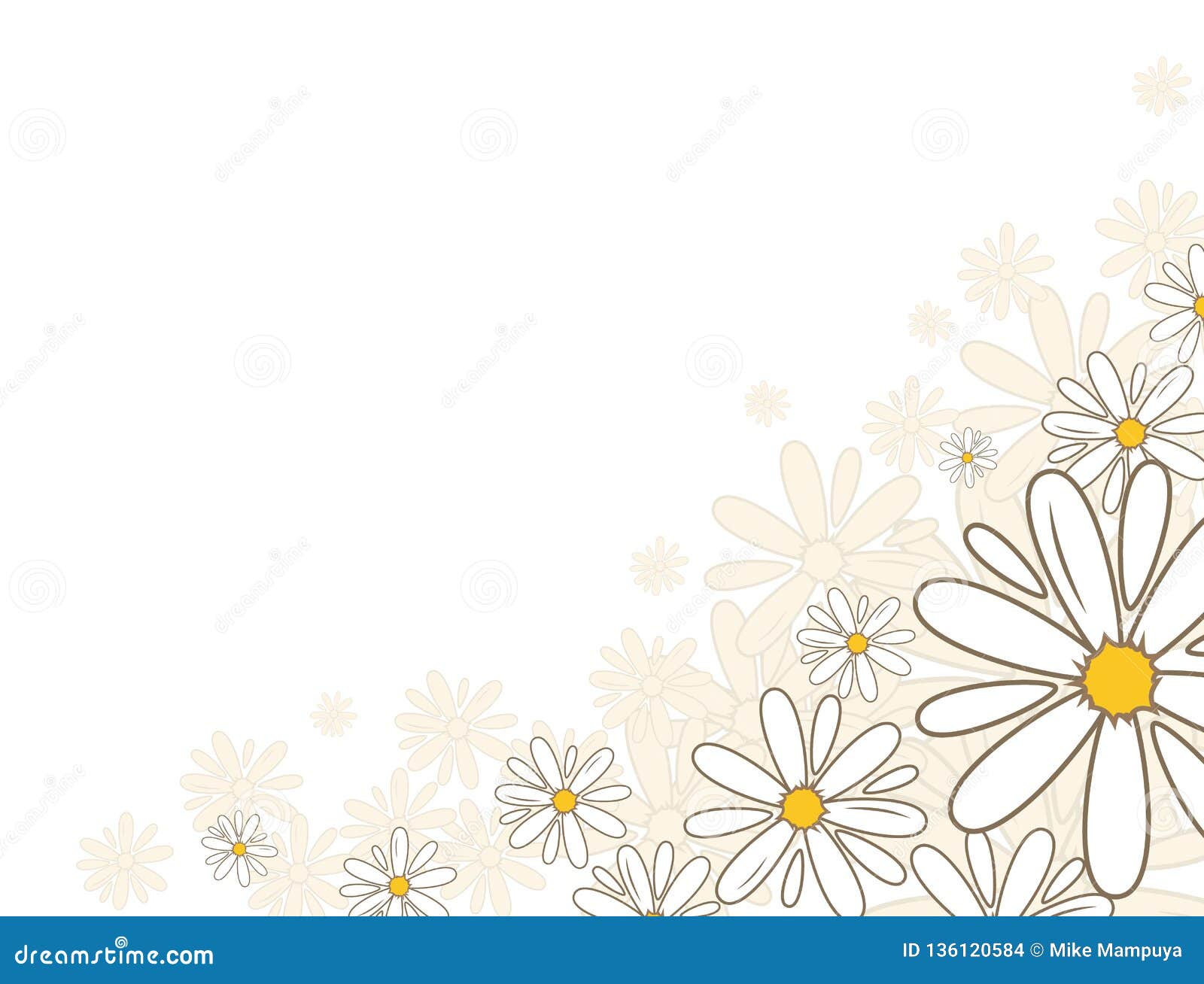 Tarjeta De La Esquina Inferior De La Decoración De La Flor De La Margarita De Ojo De Buey Flor Nacional De Dinamarca, Letonia, Ru Ilustración del Vector - Ilustración de wallpaper, hermoso: Tarjeta De La Esquina Inferior De La Decoración De La Flor De La Margarita De Ojo De Buey Flor Nacional De Dinamarca, Letonia, Ru Ilustración del Vector - Ilustración de wallpaper, hermoso:
