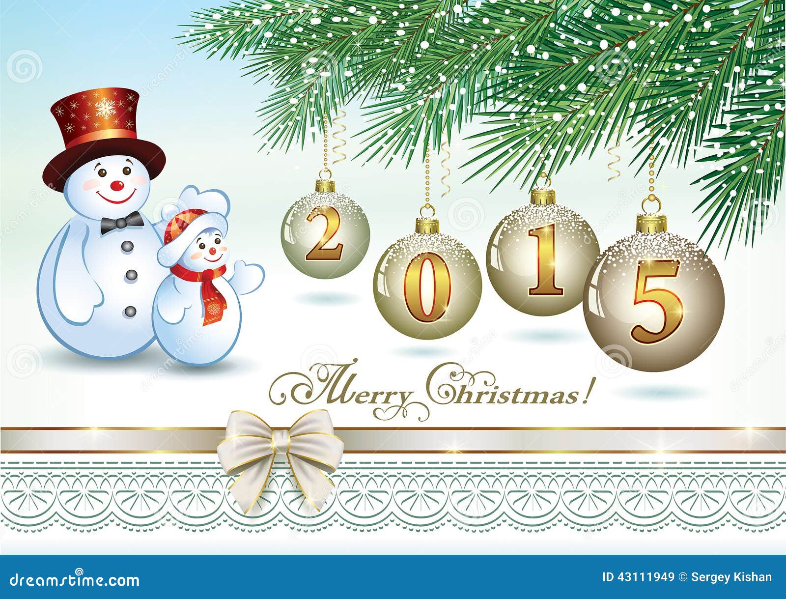 Tarjeta De Navidad Con Adornos Navideños 2015 Ilustración del Vector -  Ilustración de nuevo, esfera: 43111949, image size:1600x1219