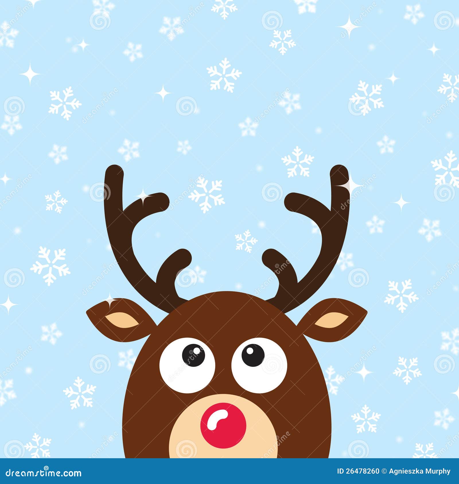 Tarjeta De Navidad Del Reno Del Vector Con El Backgroun De 
