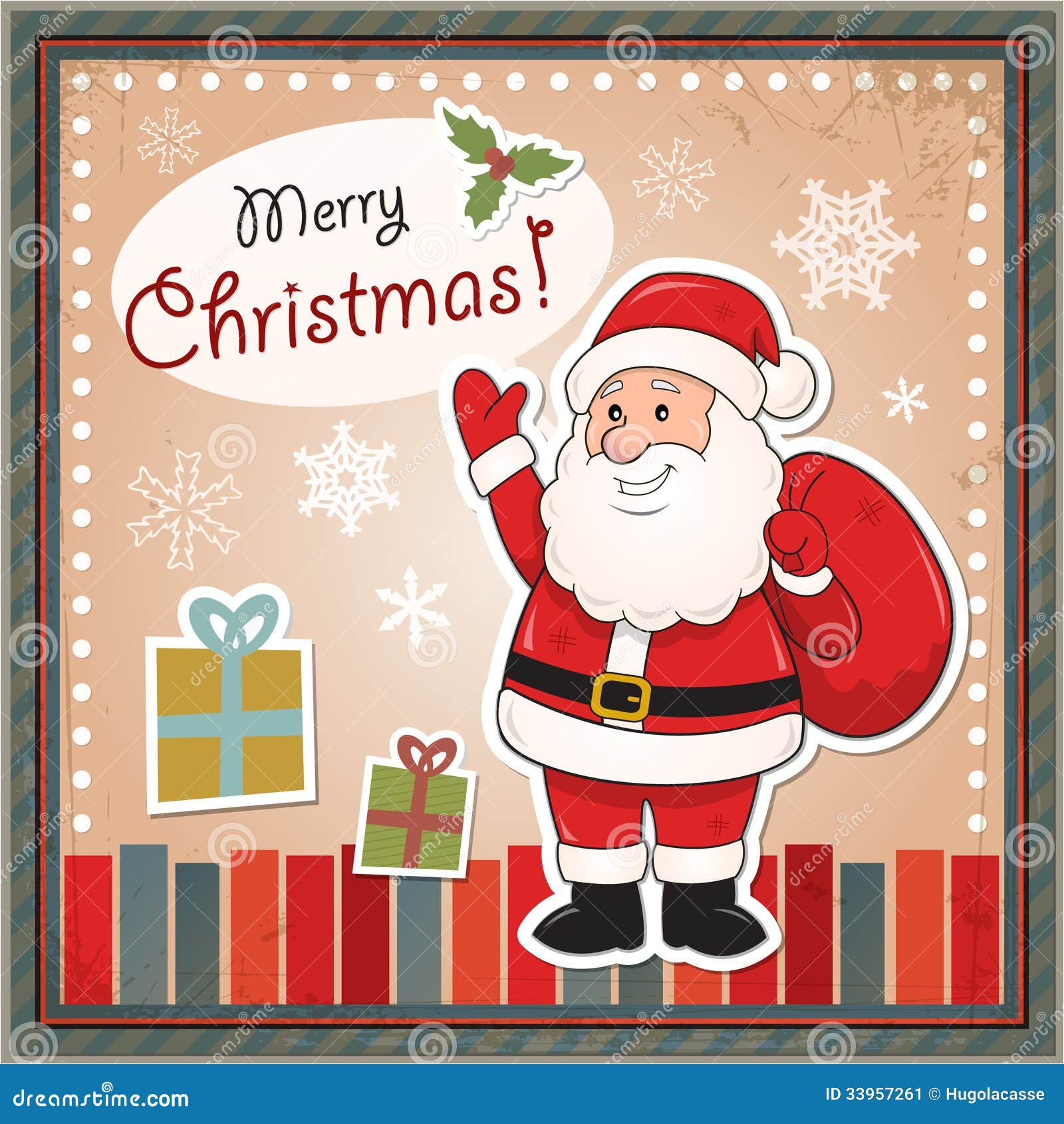 Decoupage Tarjeta Jolly Santa Papá Noel cortes x4 festivo Temporadas Saludos