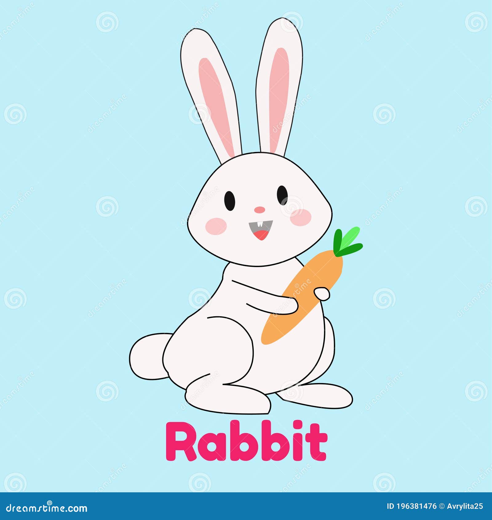 Tarjeta De Reproducción De Conejo Animal Para Niños Vectores De Caricatura  Ilustración del Vector - Ilustración de feliz, juego: 196381476