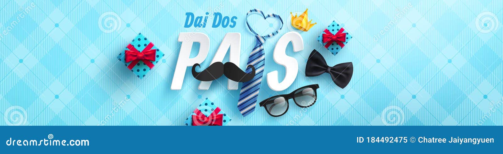 Tarjeta Feliz Día Del Padre En Portugués Con Y Gafas Para Papá En Promoción De BluePromotion Plantilla De Compras Pa Ilustración del Vector - Ilustración de manera, bandera: 184492475