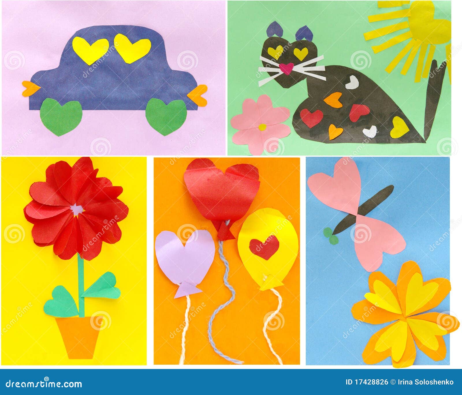 Tarjetas De Los Niños De La Creación De Las Ideas Por El Día De Tarjeta Del  Día De San Valentín Foto de archivo - Imagen de color, corazones: 17428826