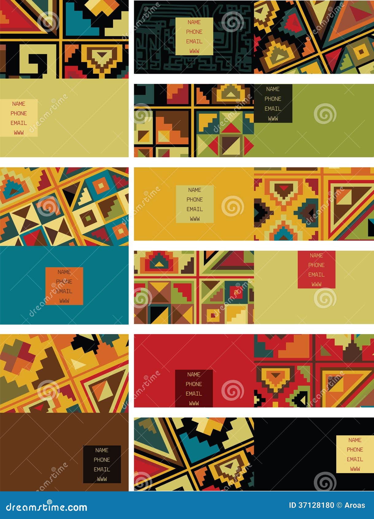 Tarjetas De Visita. Fondo Antiguo Ilustración del Vector Ilustración