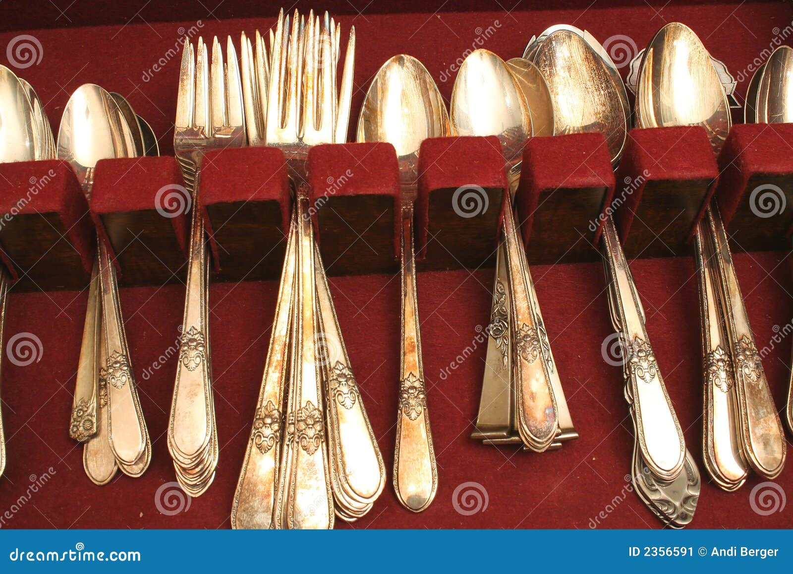Tarnished silverware stock image. Image of close, caterer - 2356591